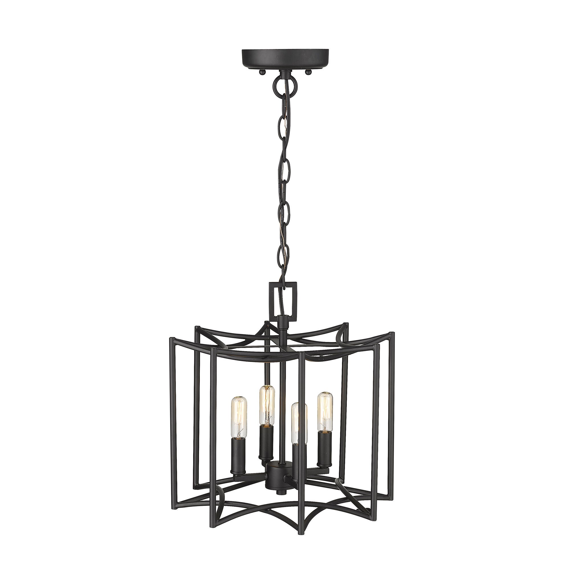 Shown in Matte Black finish and -- glass and -- shade