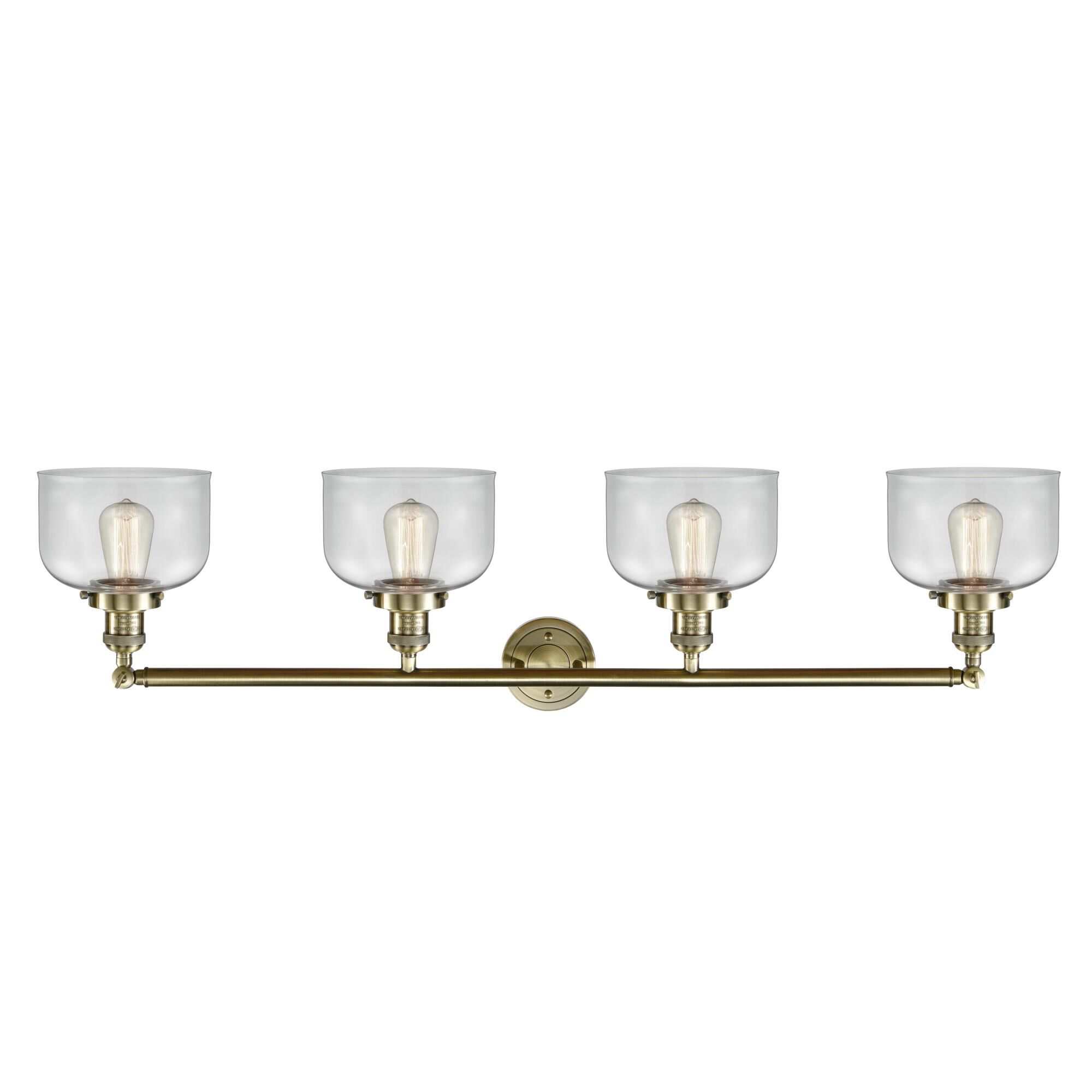 Shown in Antique Brass finish and Clear glass
