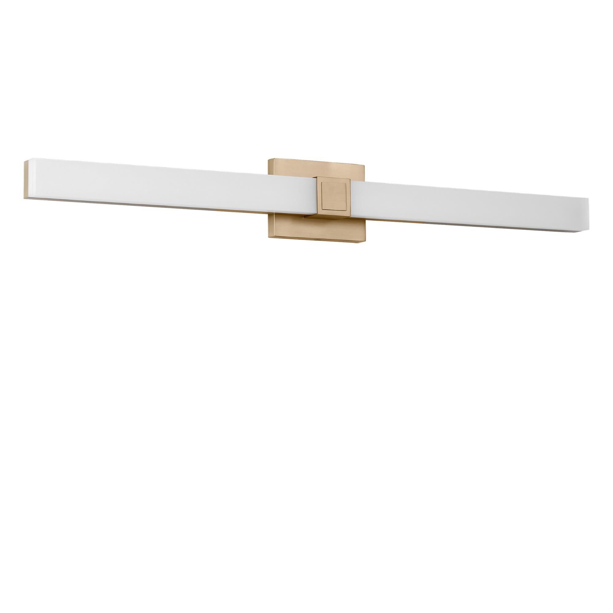 Shown in Satin Brass finish and White Acrylic shade