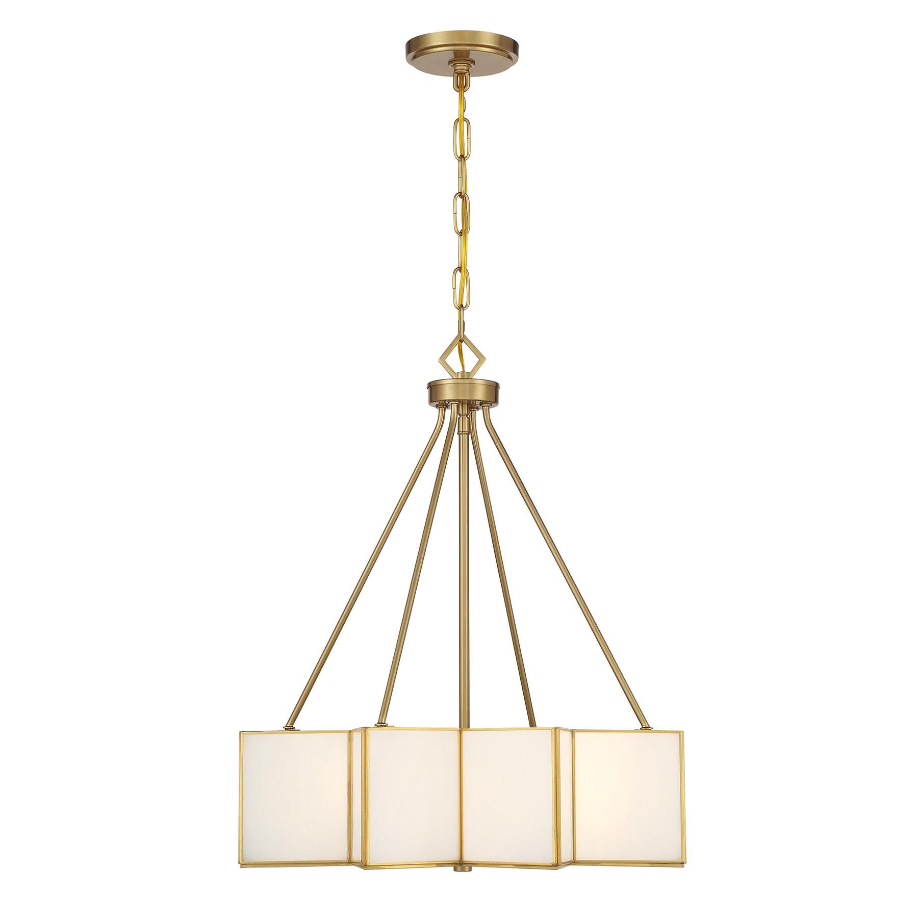 Shown in Warm Brass finish and White shade