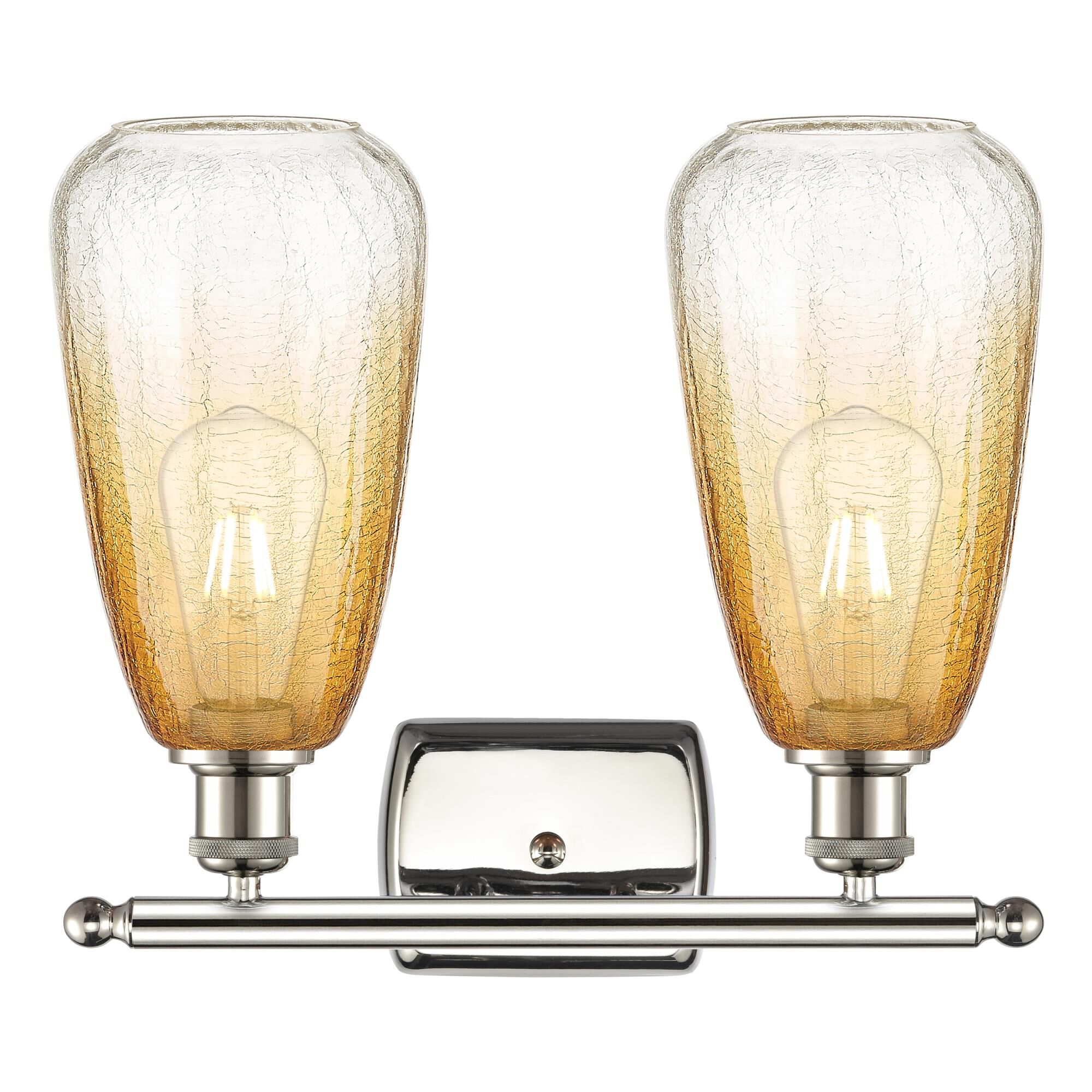 Shown in Polished Nickel finish and Amber glass