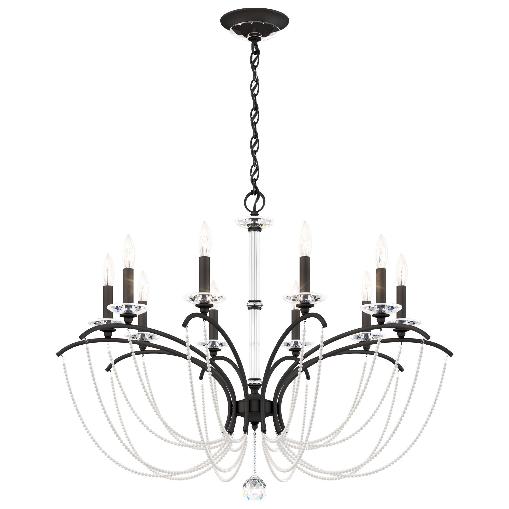 Shown in Black Matte finish and White Pearl crystal