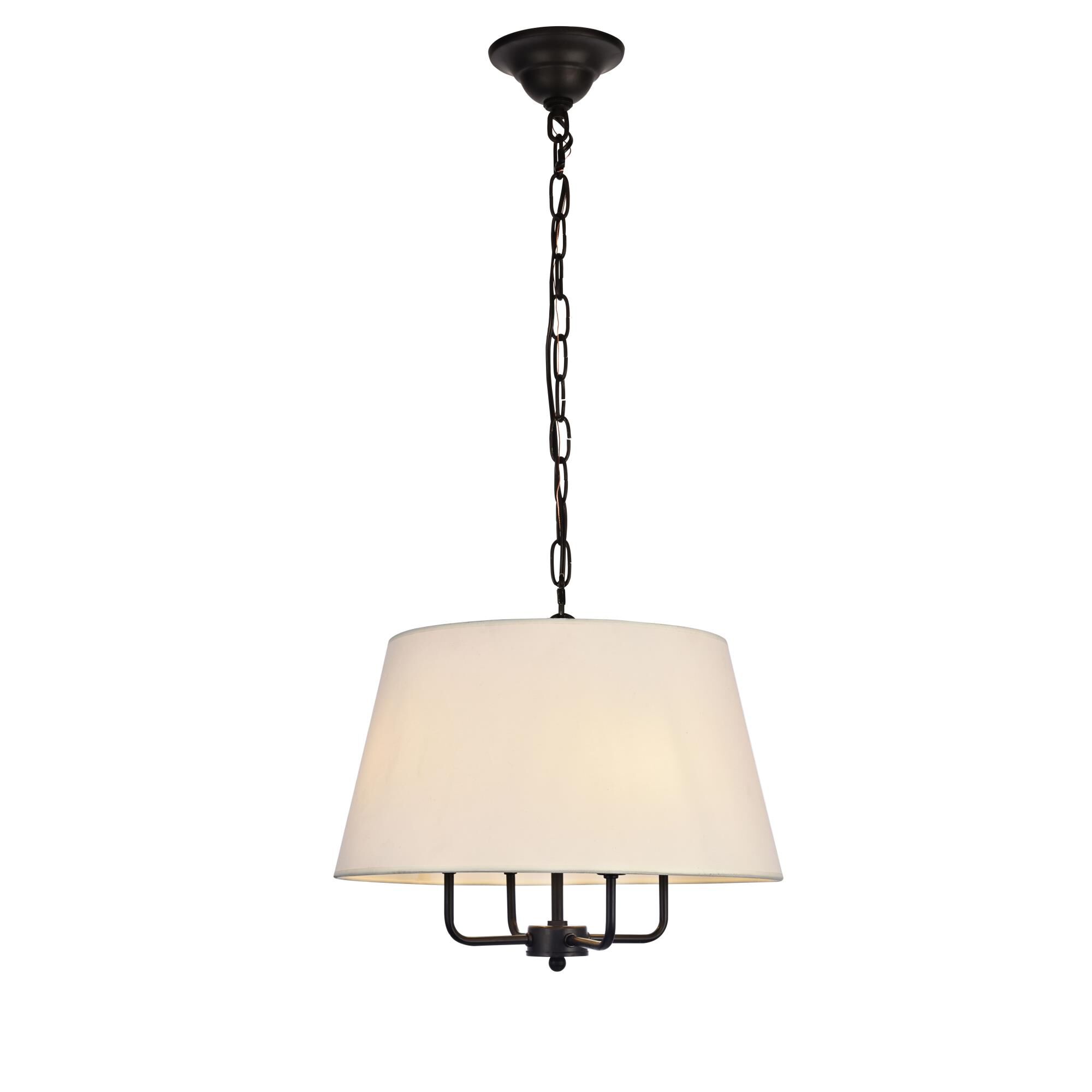 Shown in Black finish and Off-White Fabric shade