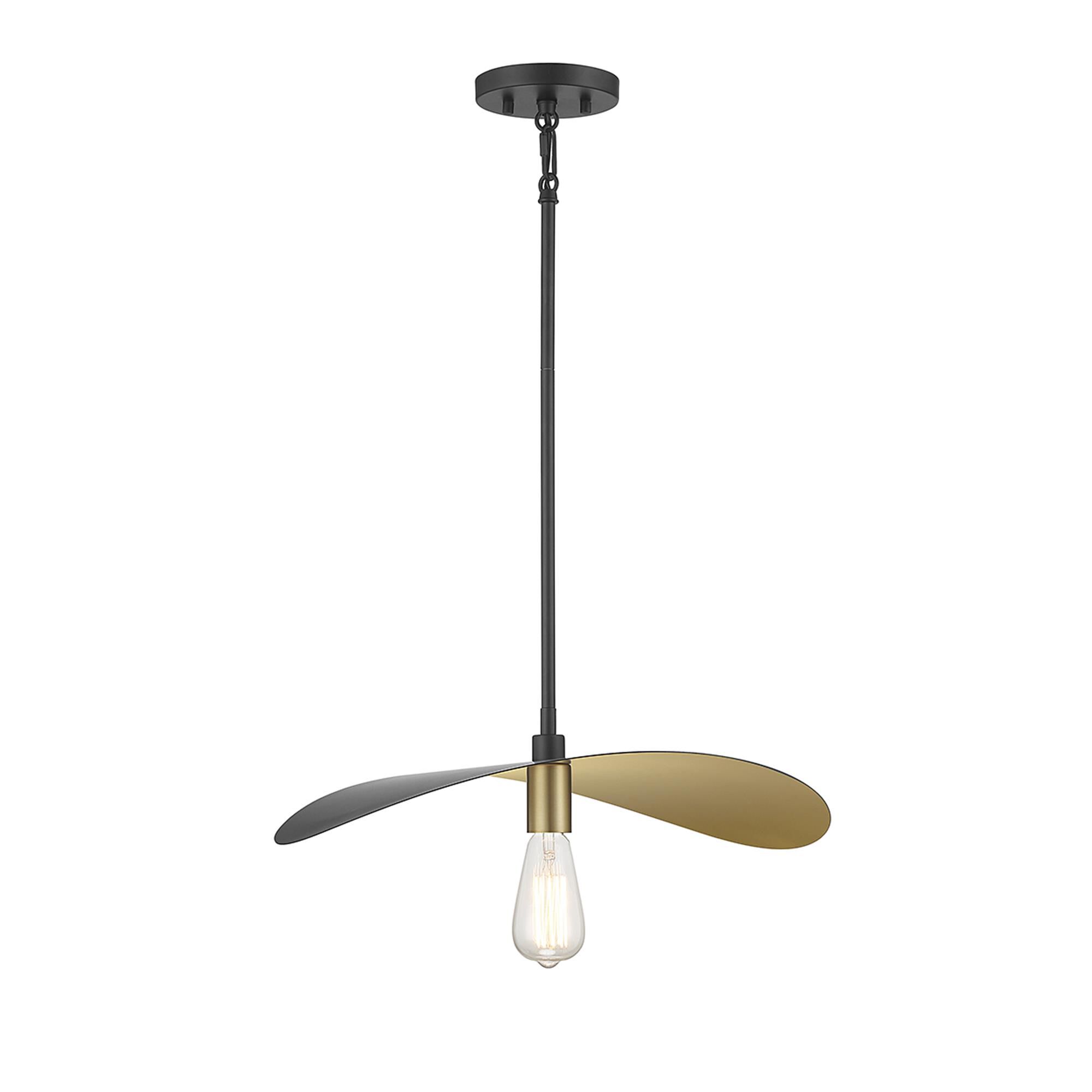 Shown in Matte Black and Painted Gold finish and Metal shade