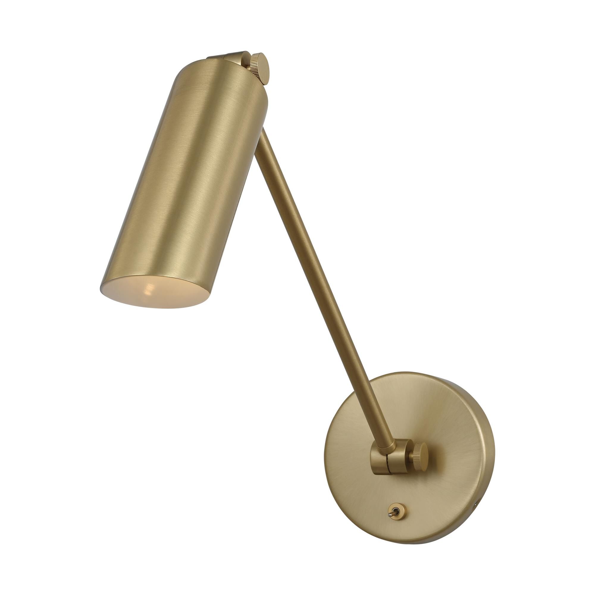 Shown in Satin Brass finish and Satin Brass shade