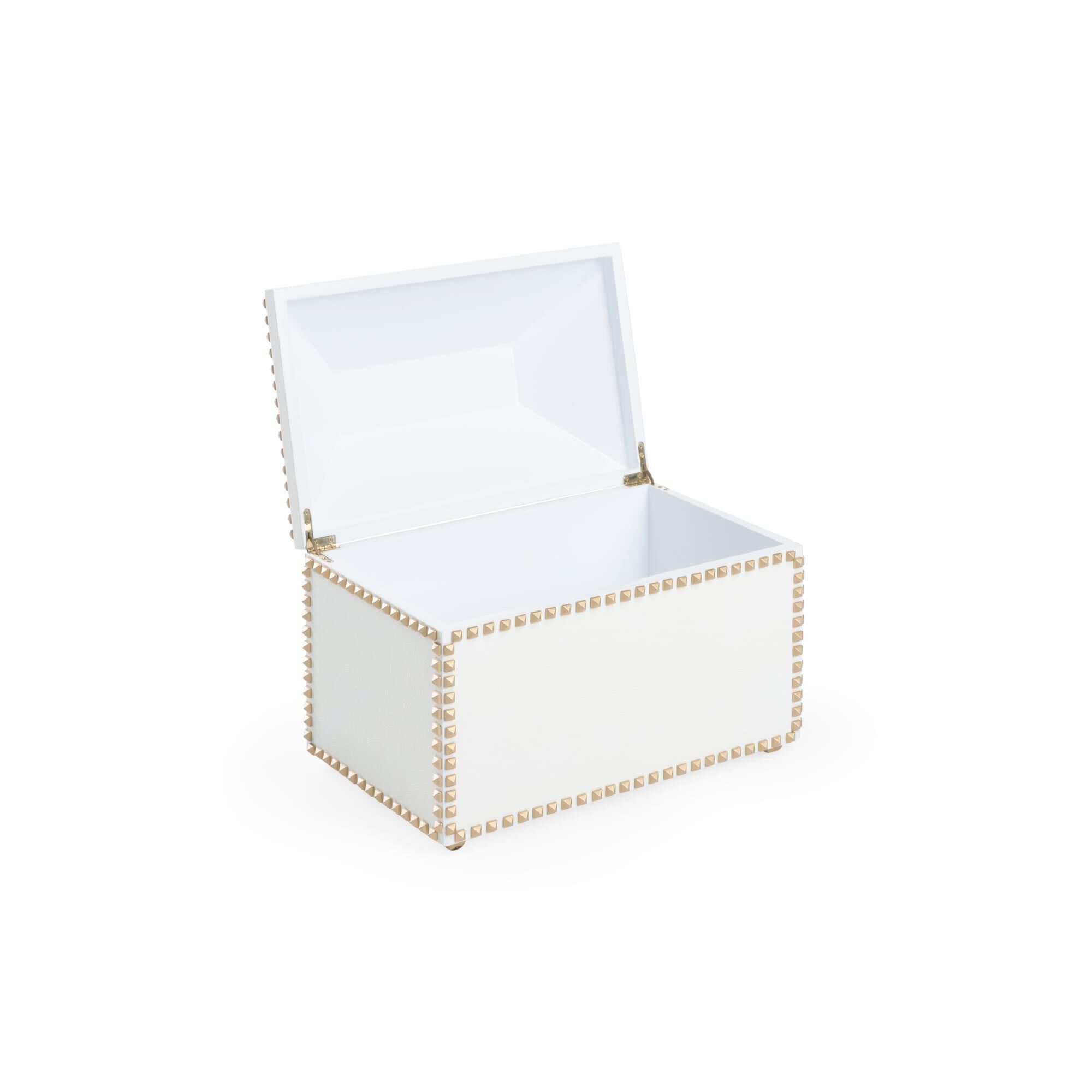 Chic Studded Box - White Accent Box by Chelsea House