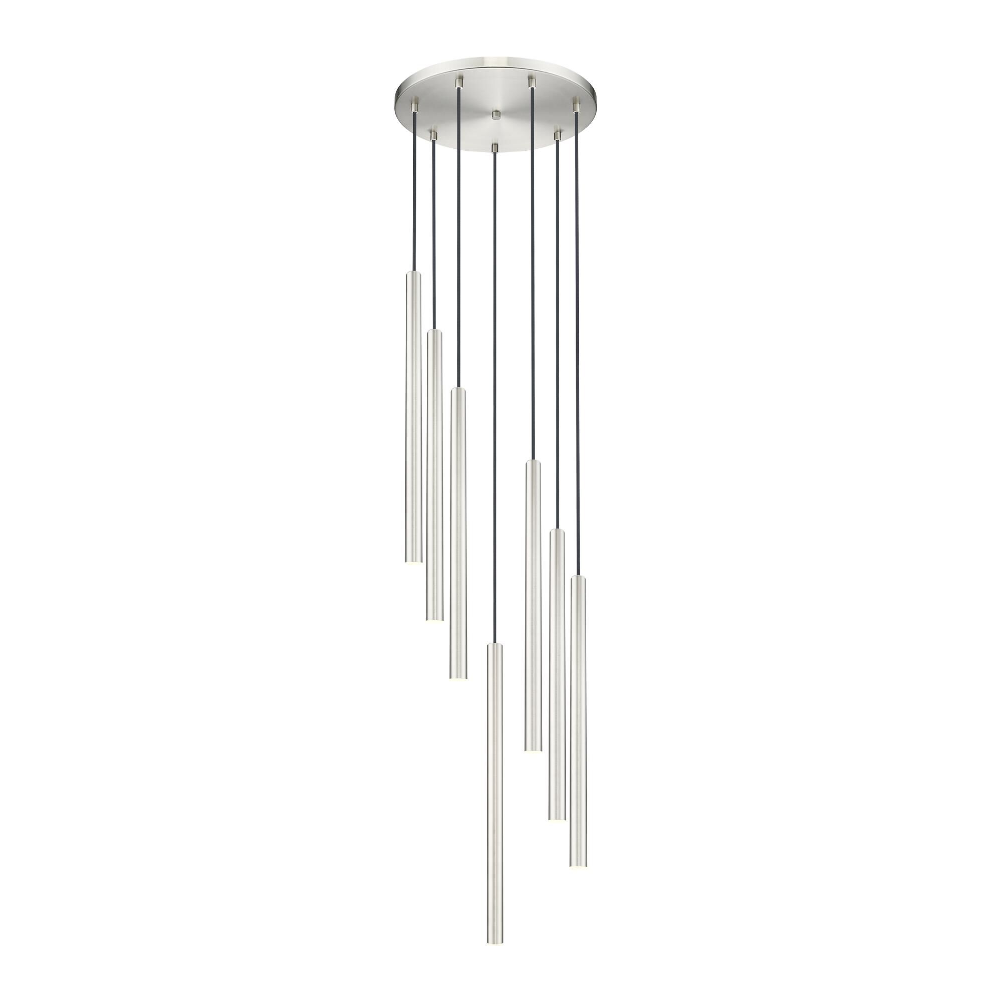 Shown in Brushed Nickel finish and Brushed Nickel glass and Brushed Nickel shade
