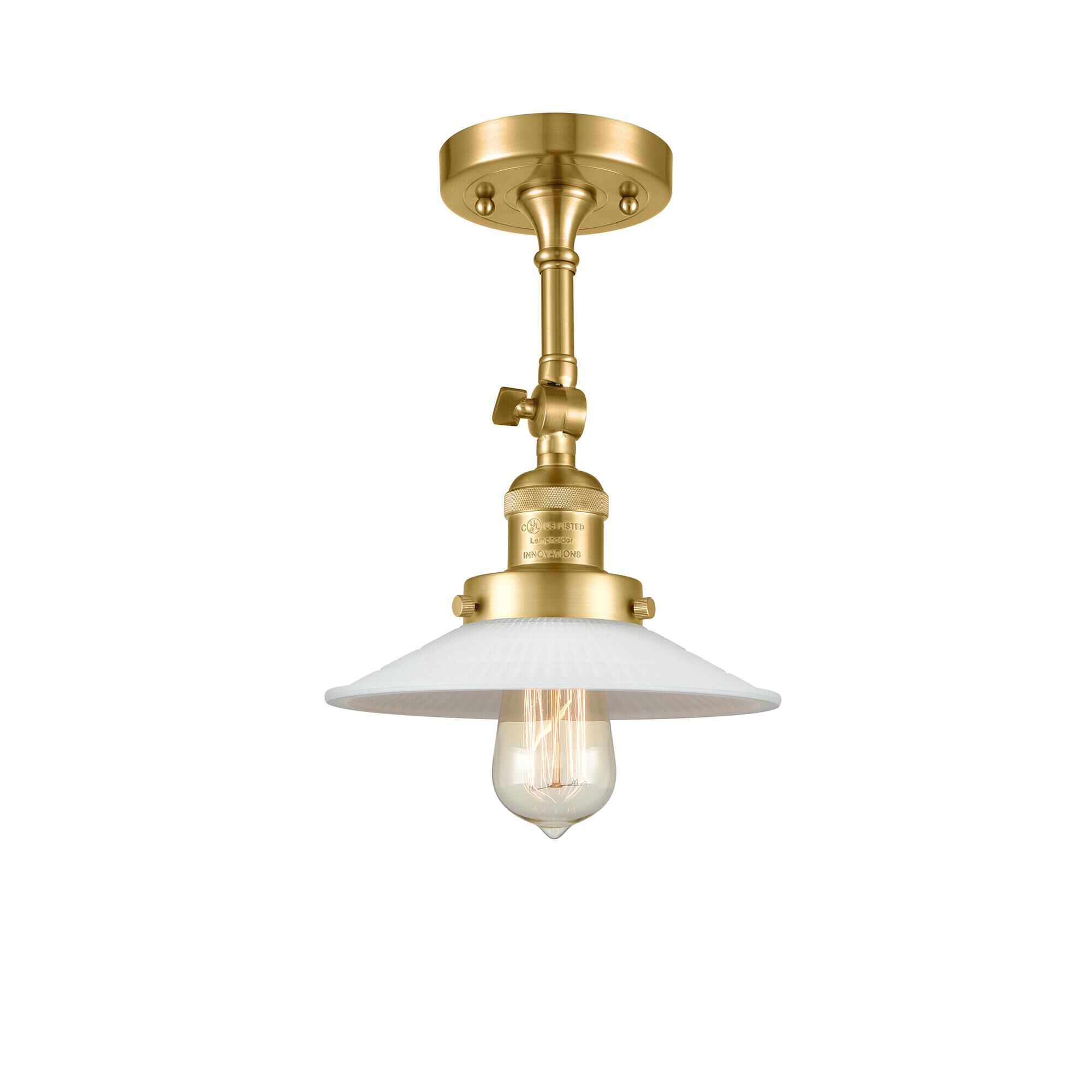 Shown in Satin Gold finish and Clear glass and None accent