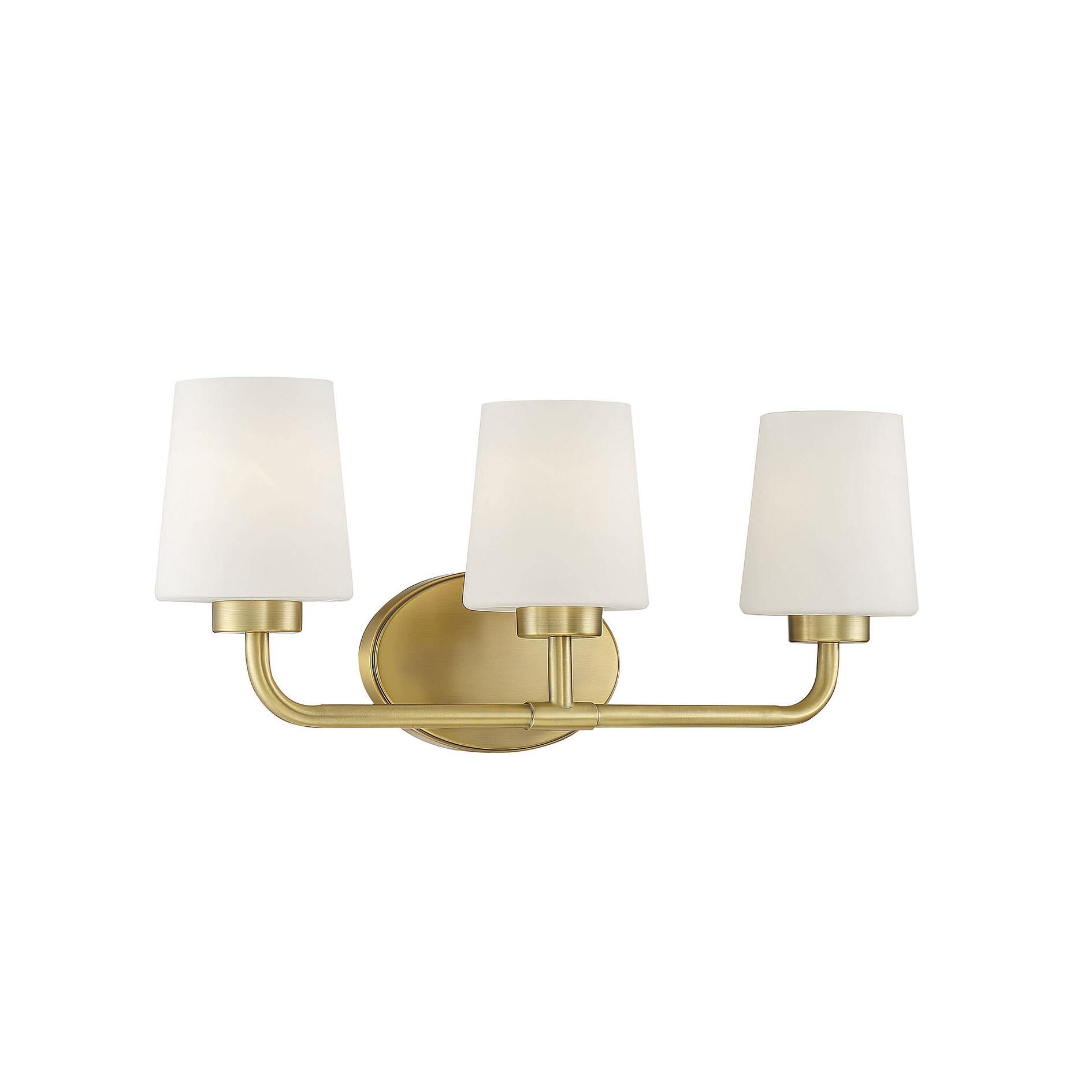 Shown in Warm Brass finish and White -  Frosted glass