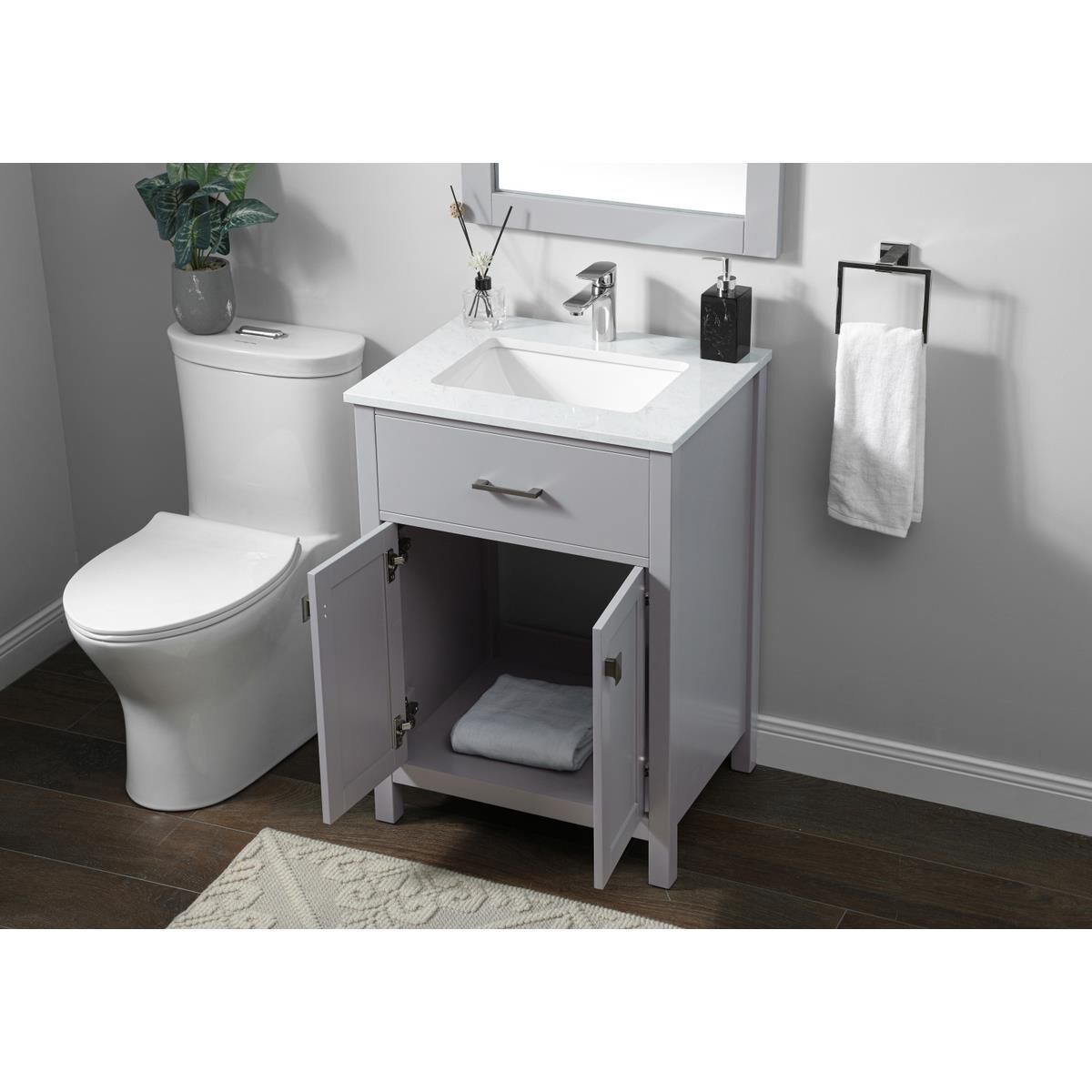 Shown in Grey finish