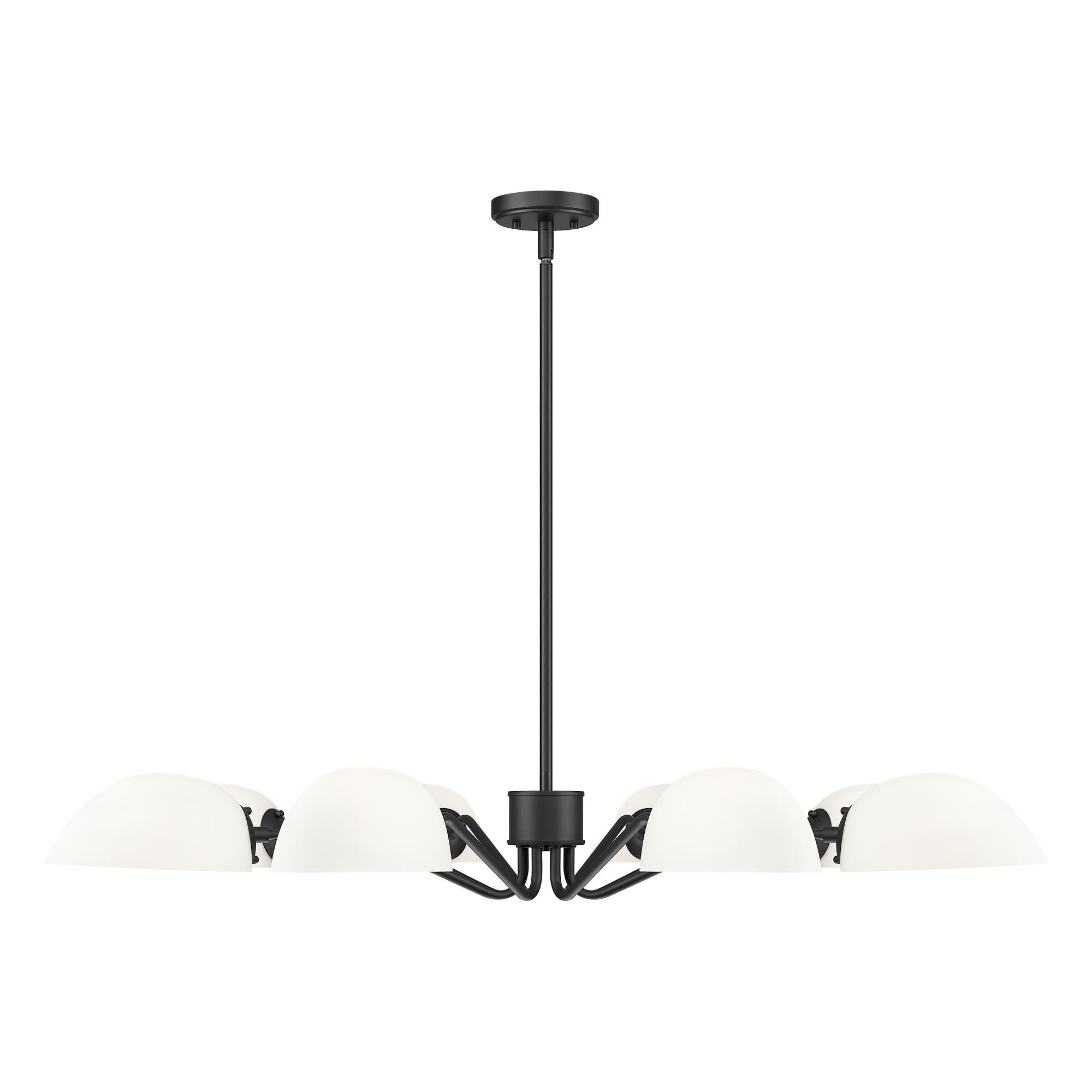 Shown in Matte Black finish and White glass