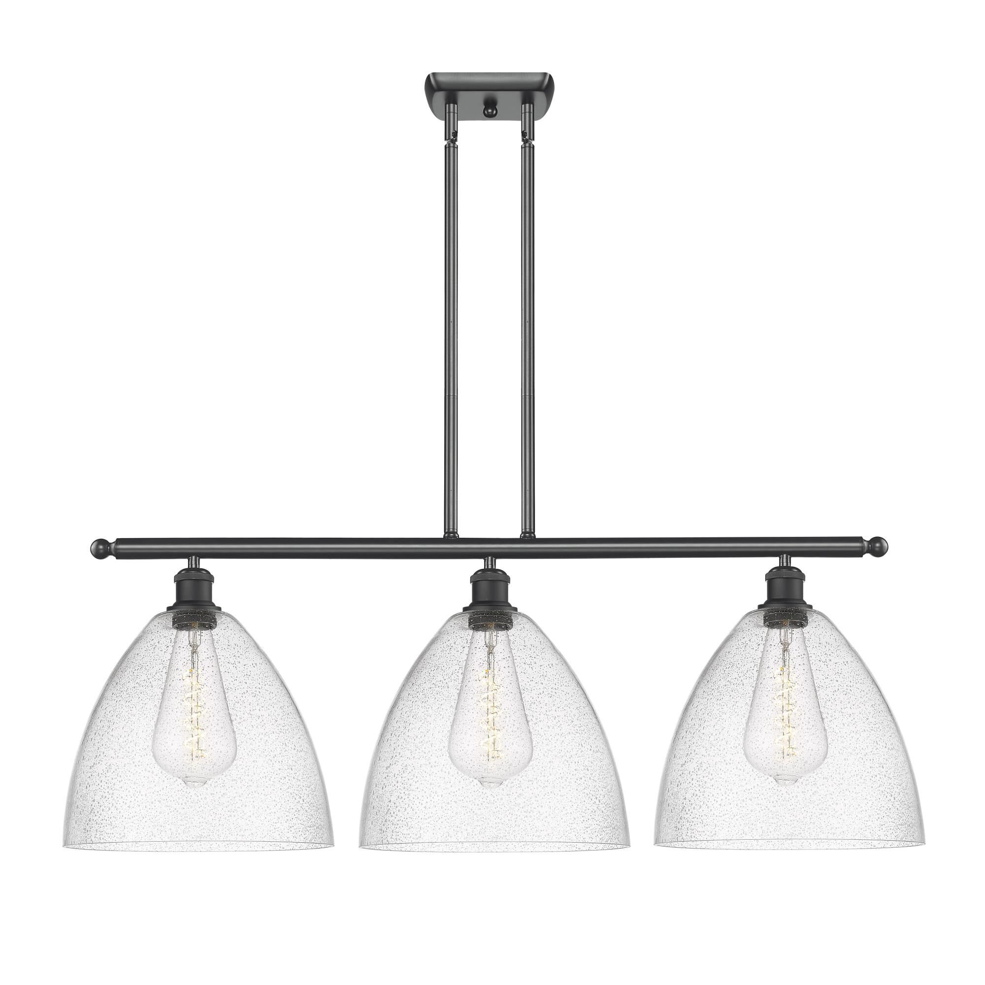 Shown in Matte Black finish and Seedy Ballston Dome glass and No Shade shade