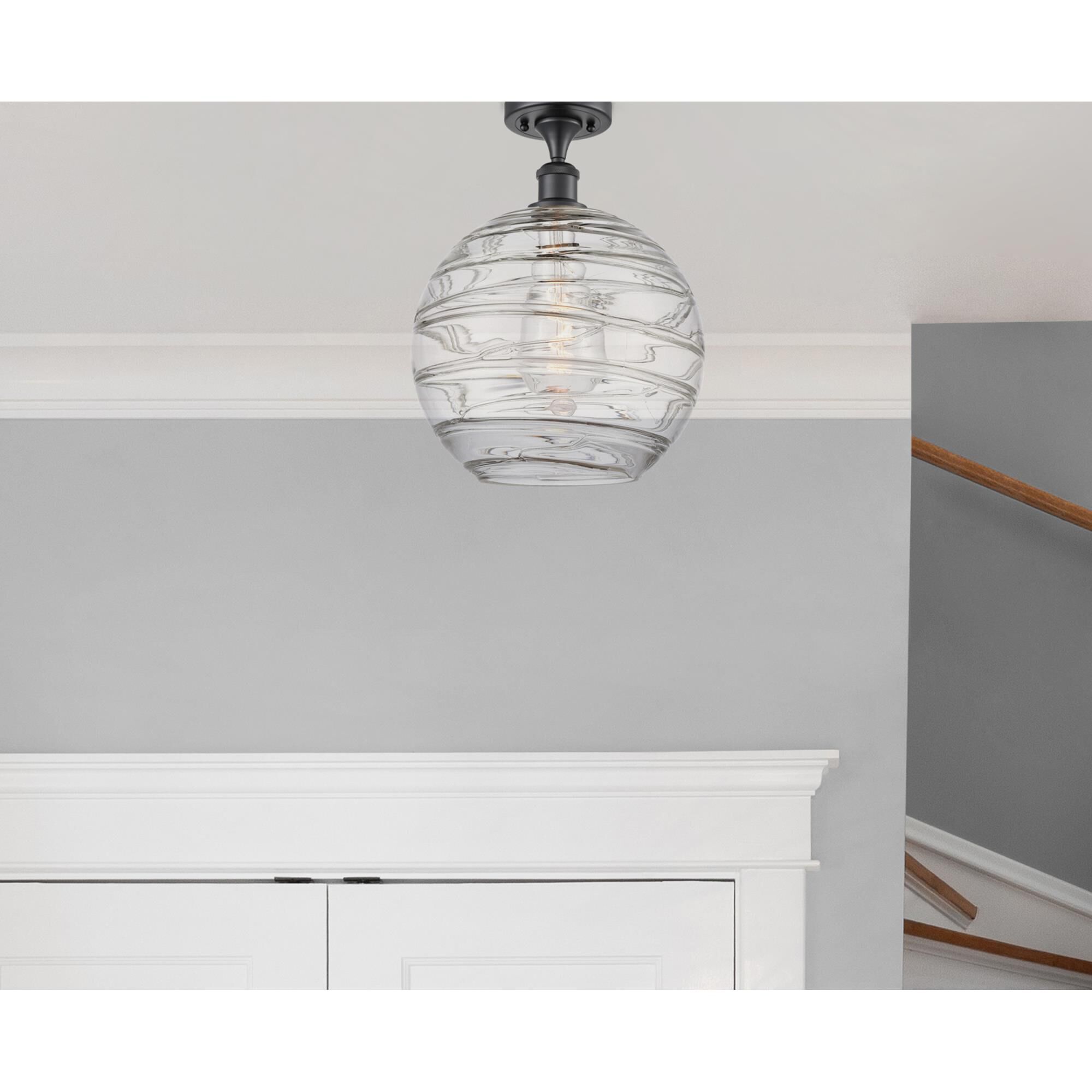 Shown in Matte Black finish and Sphere glass and Glass shade