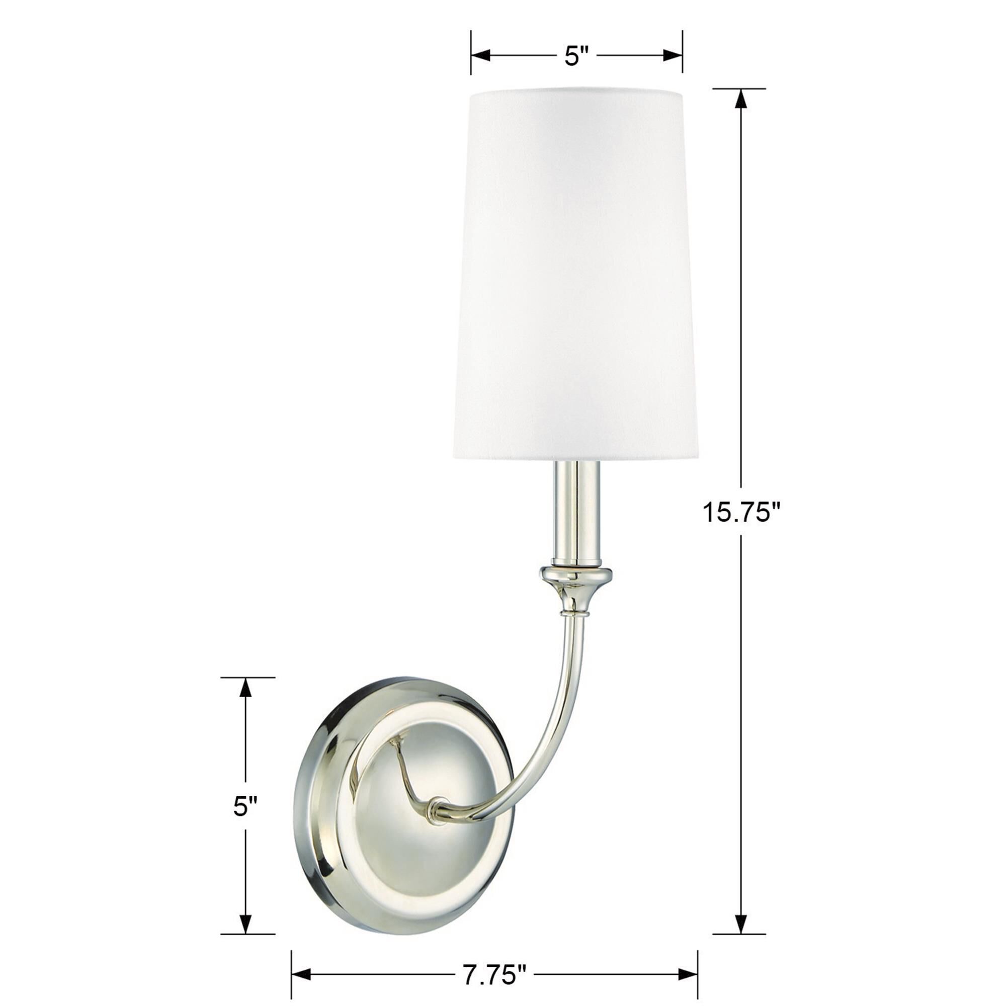 Shown in Polished Nickel finish and Silk glass and White shade