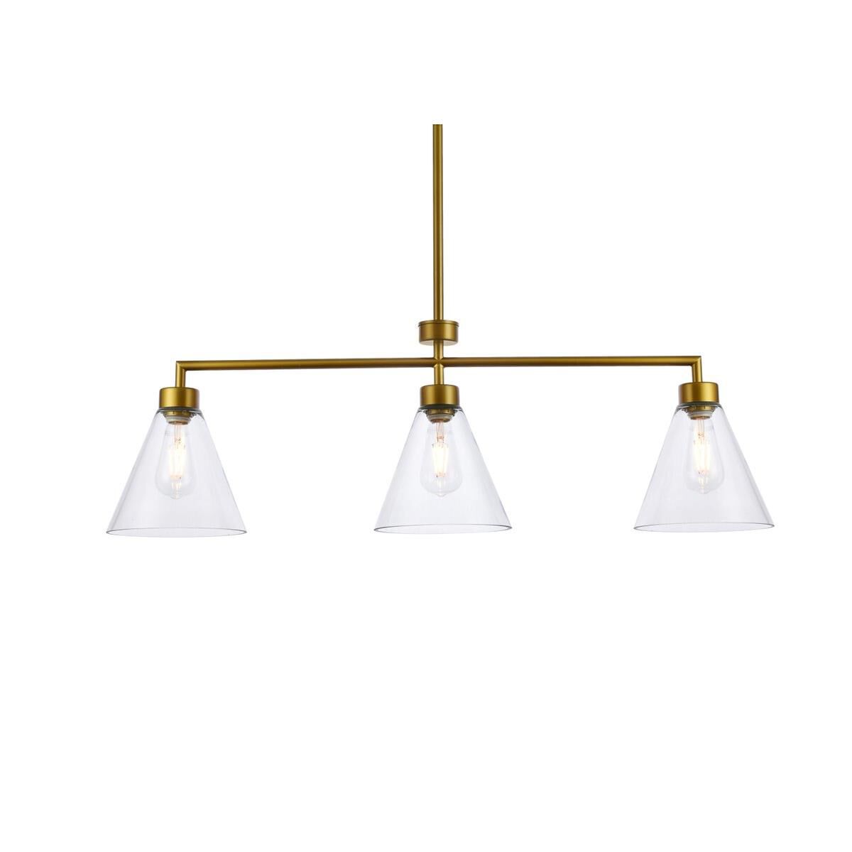 Mera 38 Inch 3 Light Linear Suspension Light by Elegant Lighting