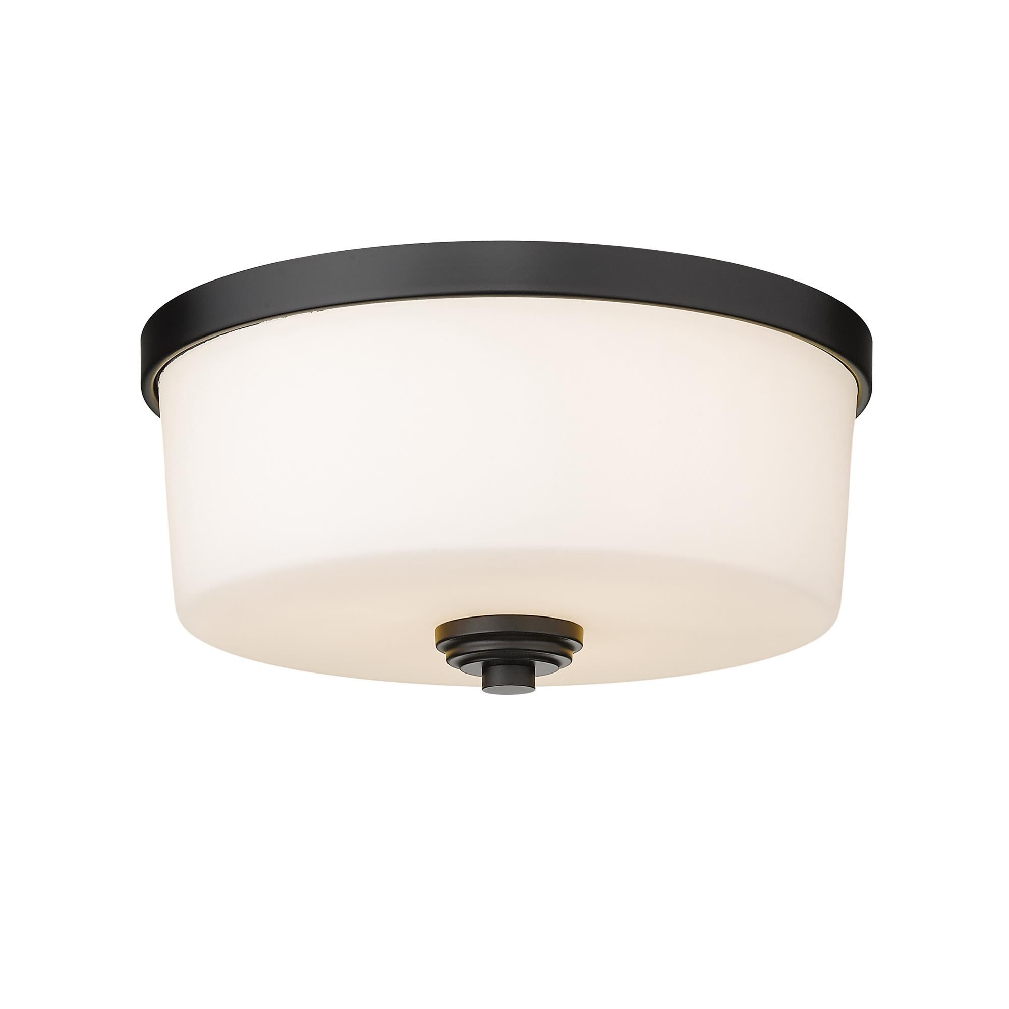 Shown in Matte Black finish and Glass shade
