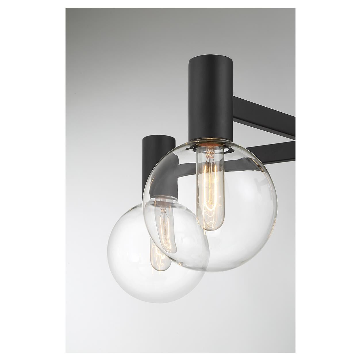 Shown in Matte Black finish and Clear glass