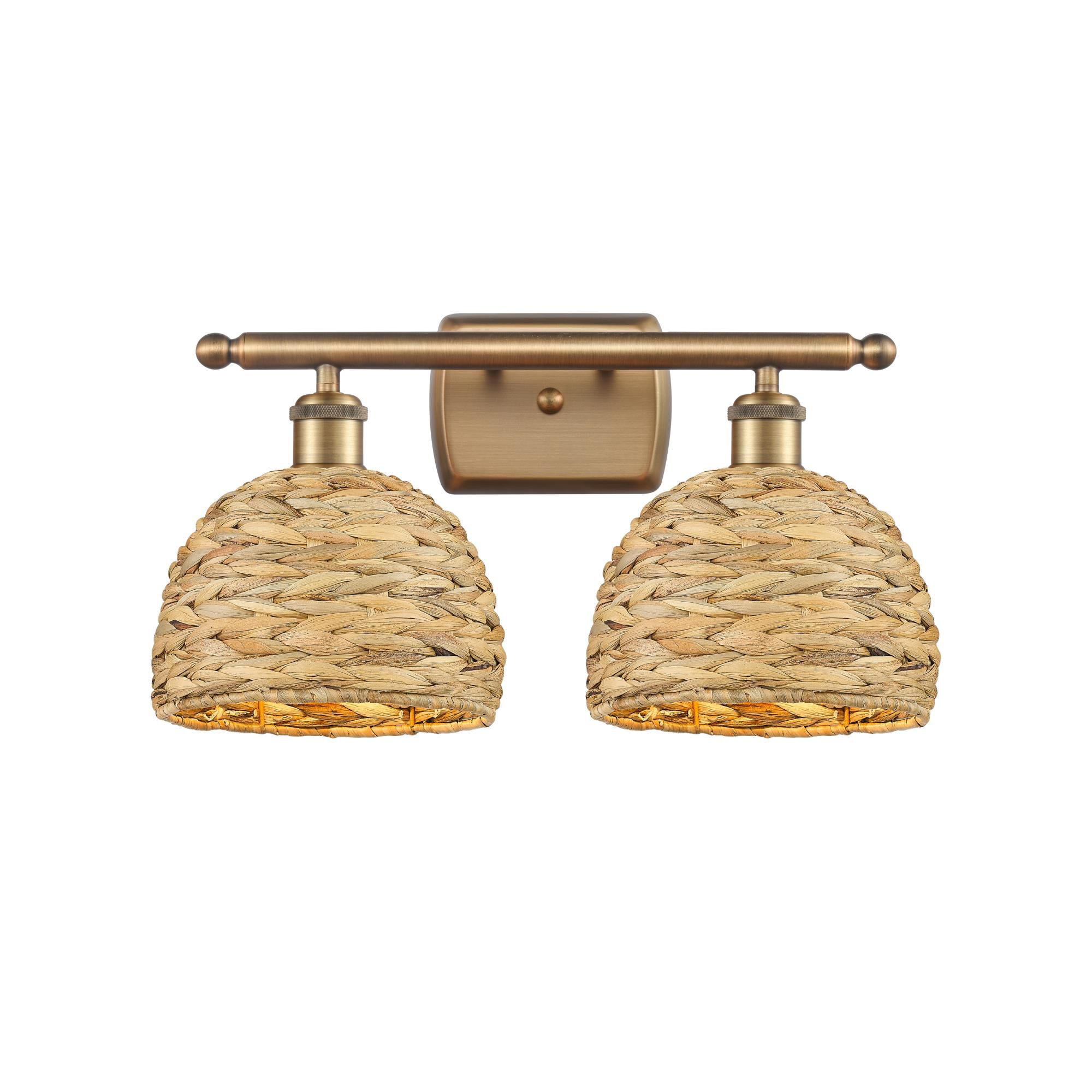 Shown in Brushed Brass finish and Natural shade