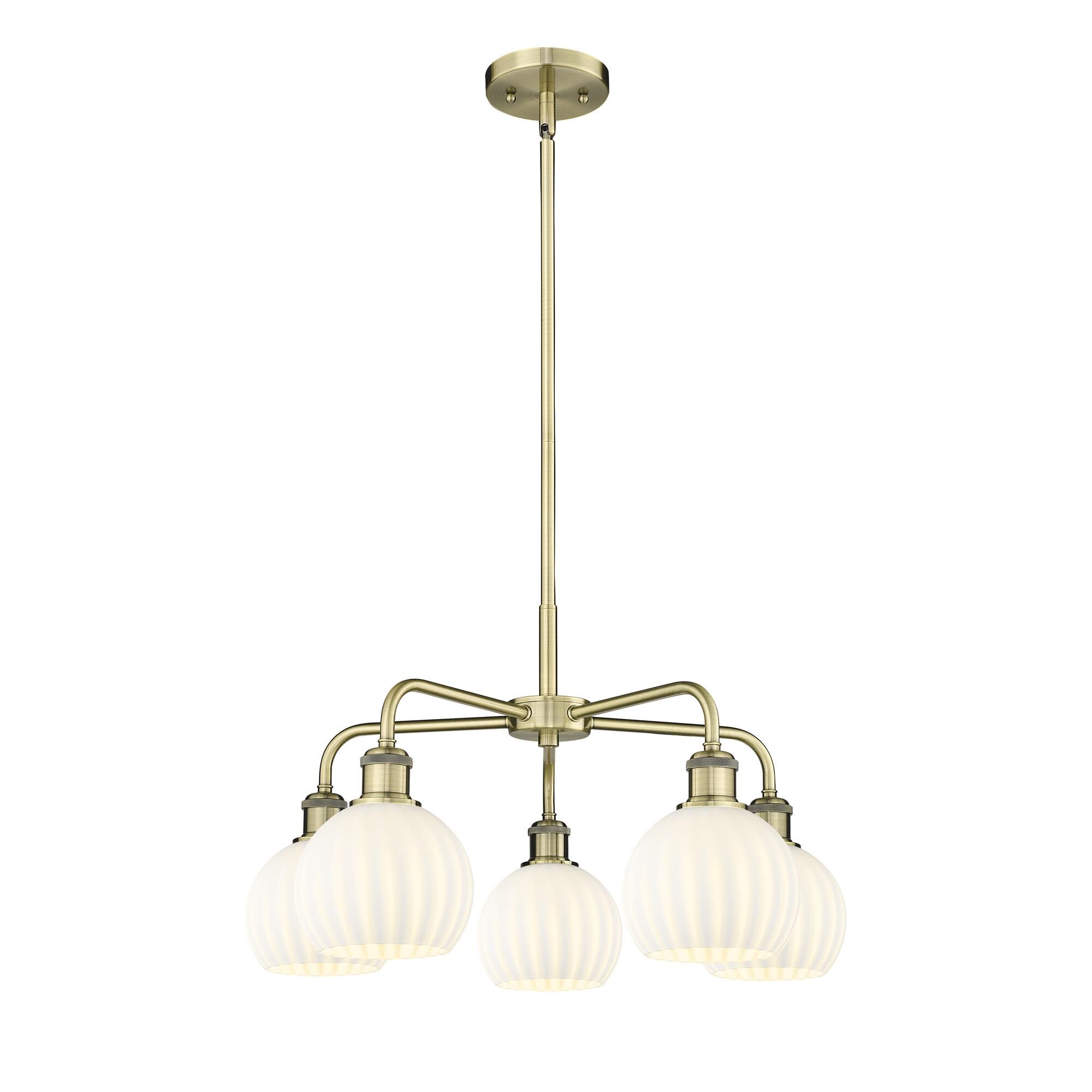 Shown in Antique Brass finish and White Venetian glass