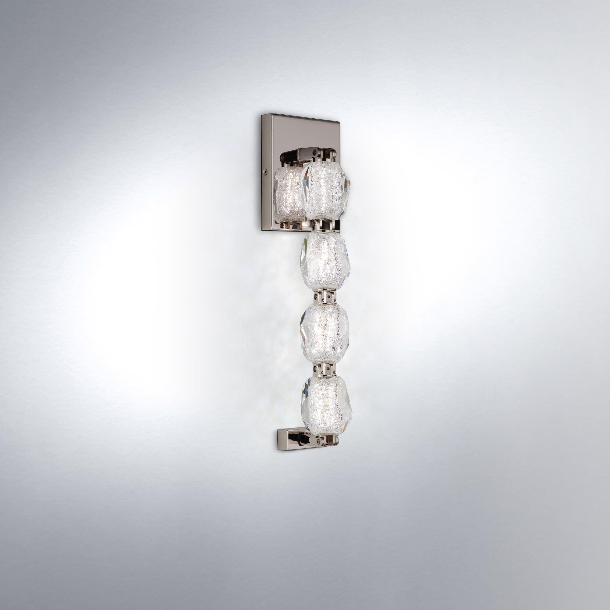 Shown in Polished Nickel finish and Radiance crystal and Crystal glass