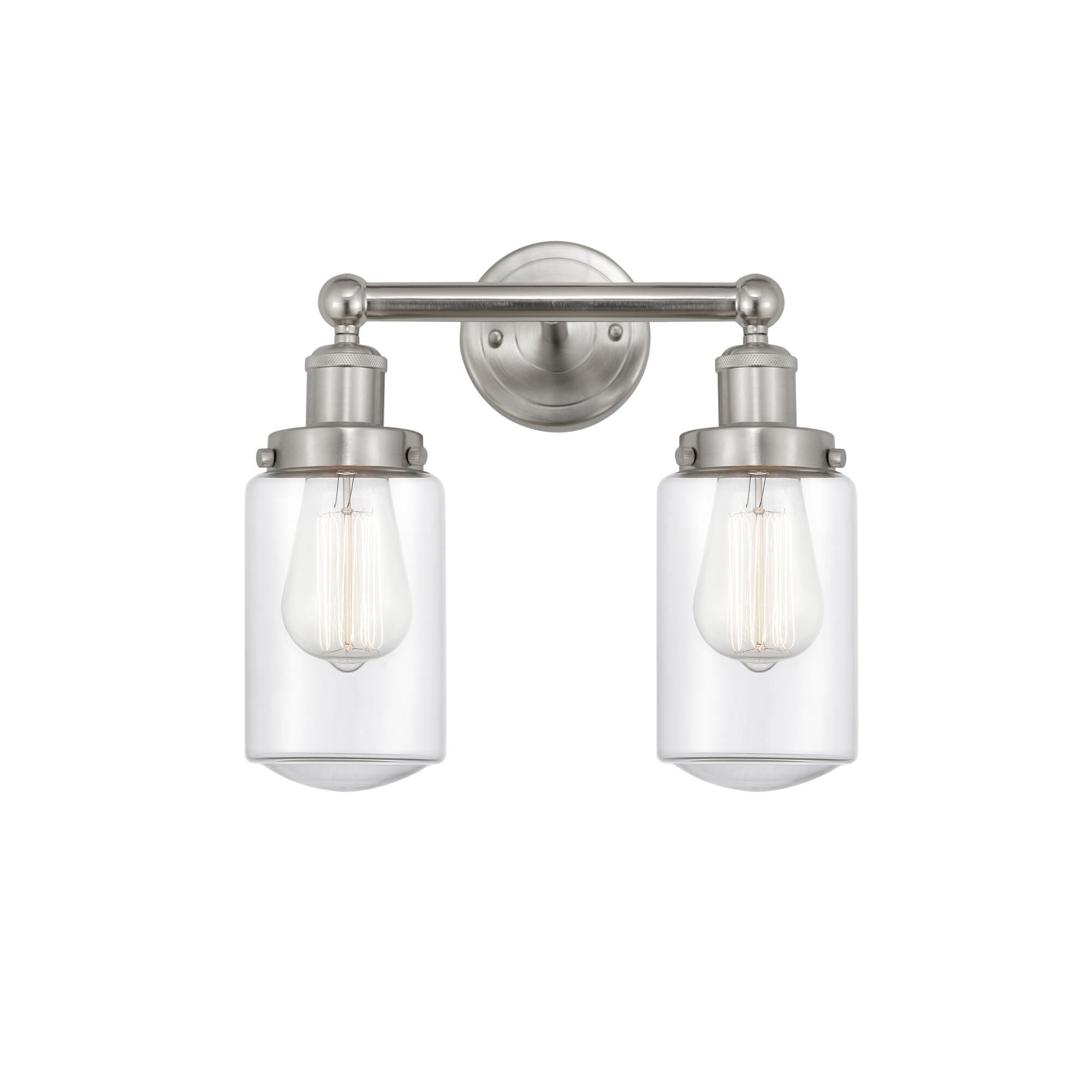 Shown in Brushed Satin Nickel, Clear finish and Clear glass and Clear Glass shade