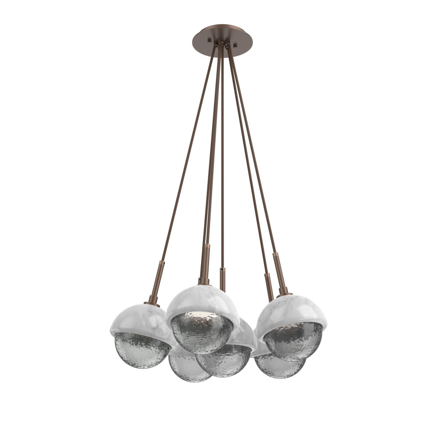 Shown in Burnished Bronze finish and Smoke glass and White Marble accent