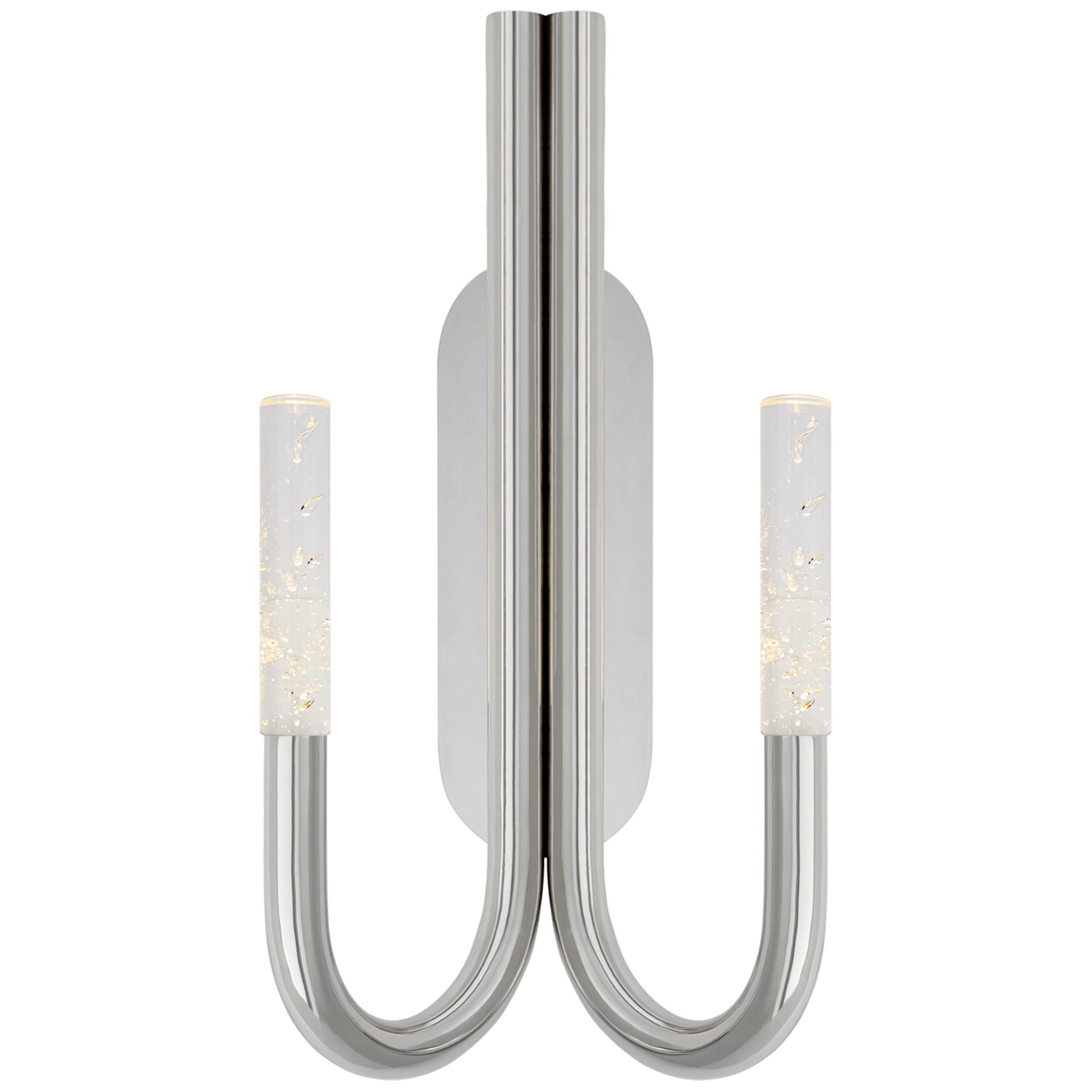 Shown in Polished Nickel finish and Seeded glass