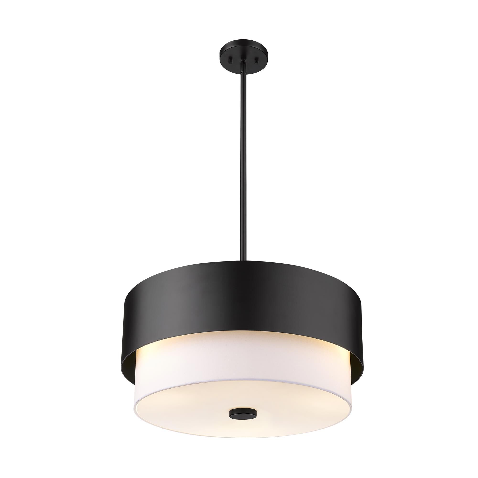 Shown in Matte Black finish and White glass