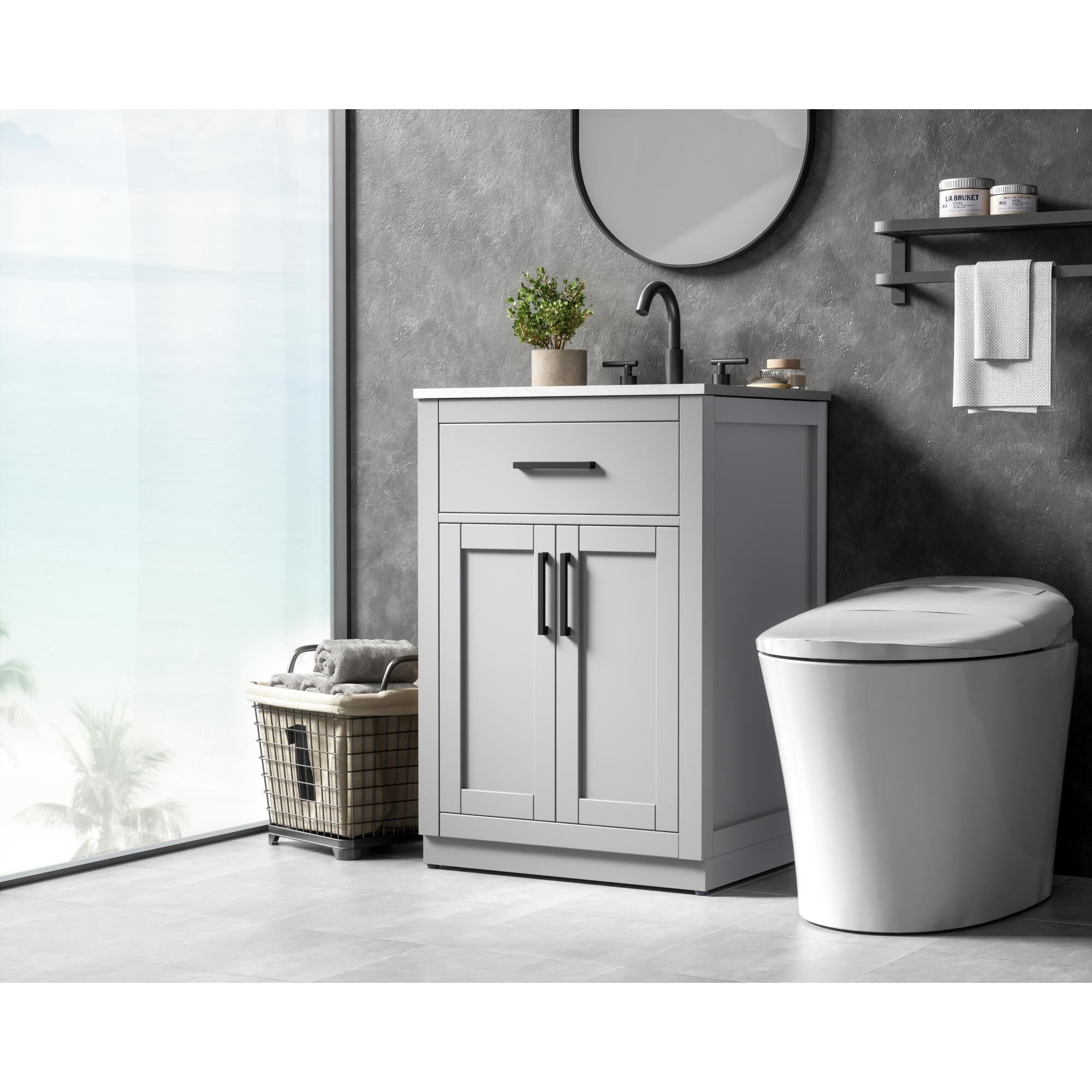 Shown in Grey finish