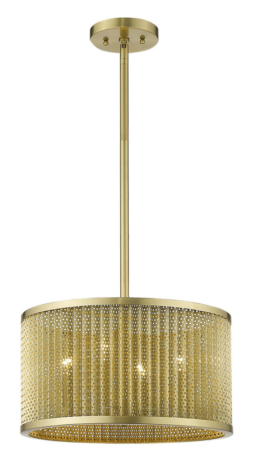 Shown in Gold finish and Gold glass and Gold Metal Drum Shaped s shade