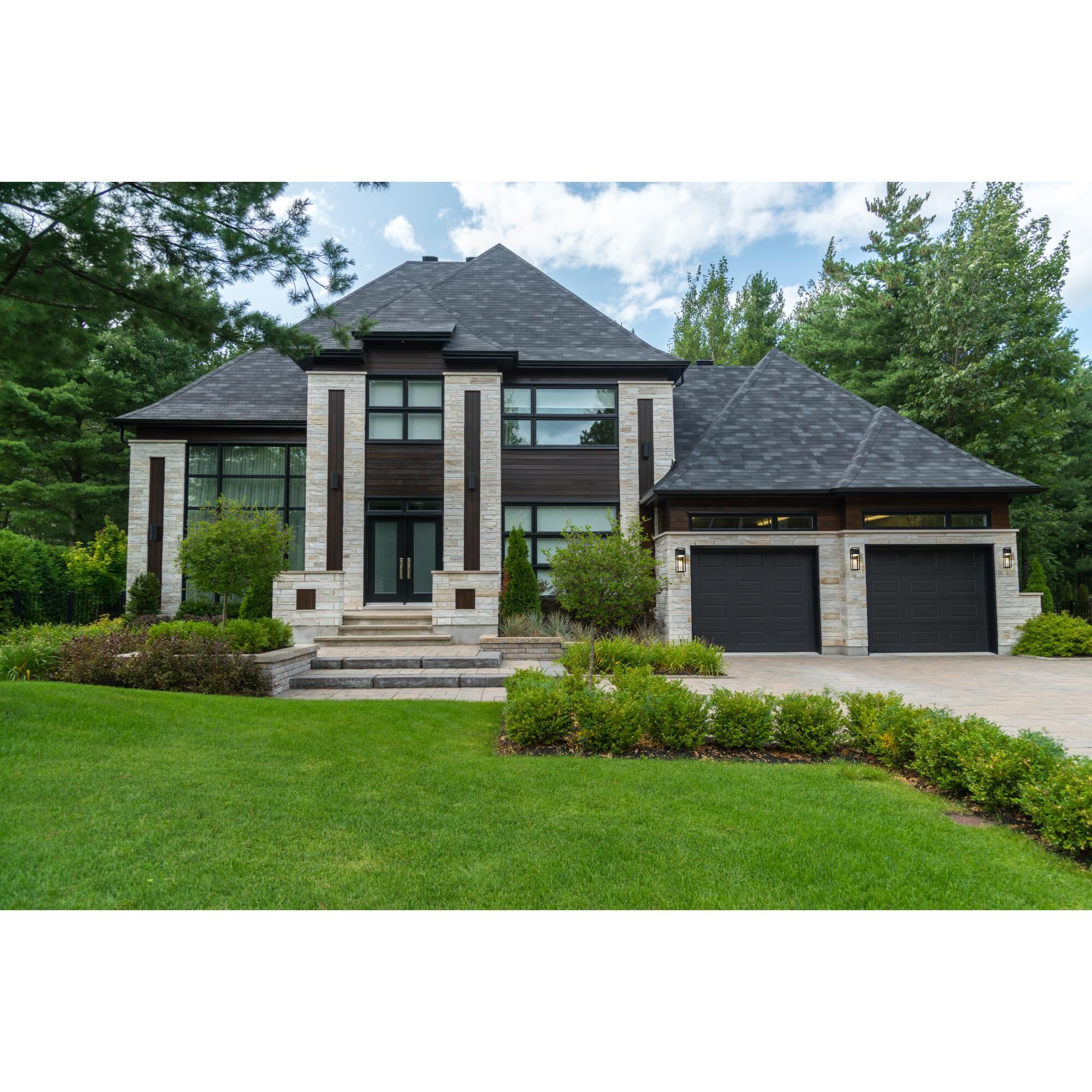 Shown in Black finish and Glass shade