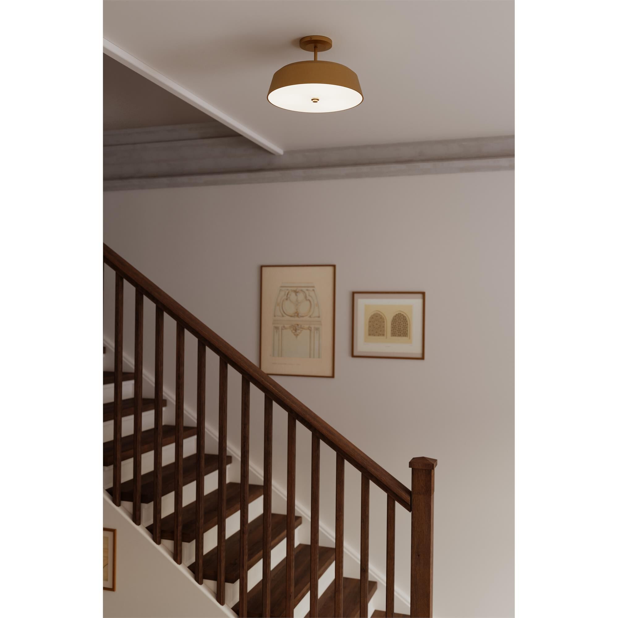 Shown in Legacy Brass finish and Etched White glass