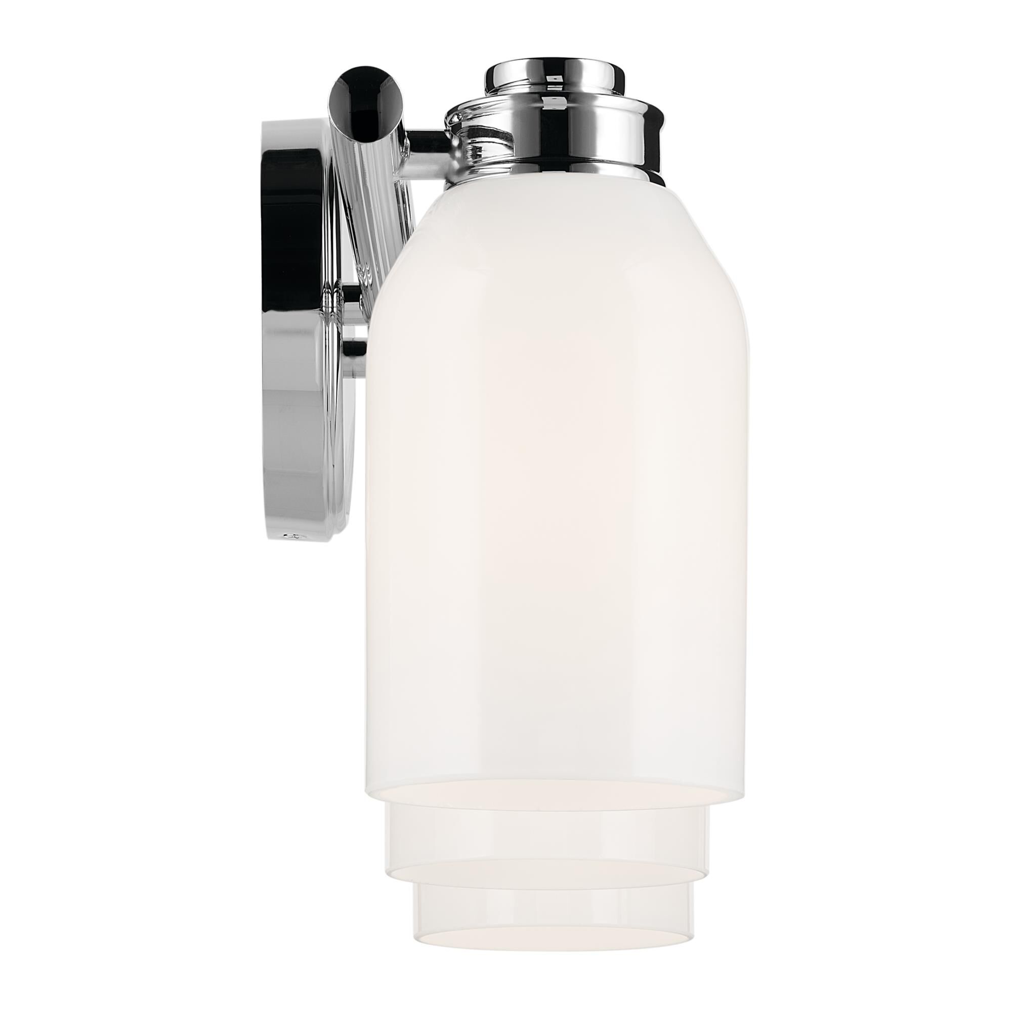 Shown in Chrome finish and Opal glass