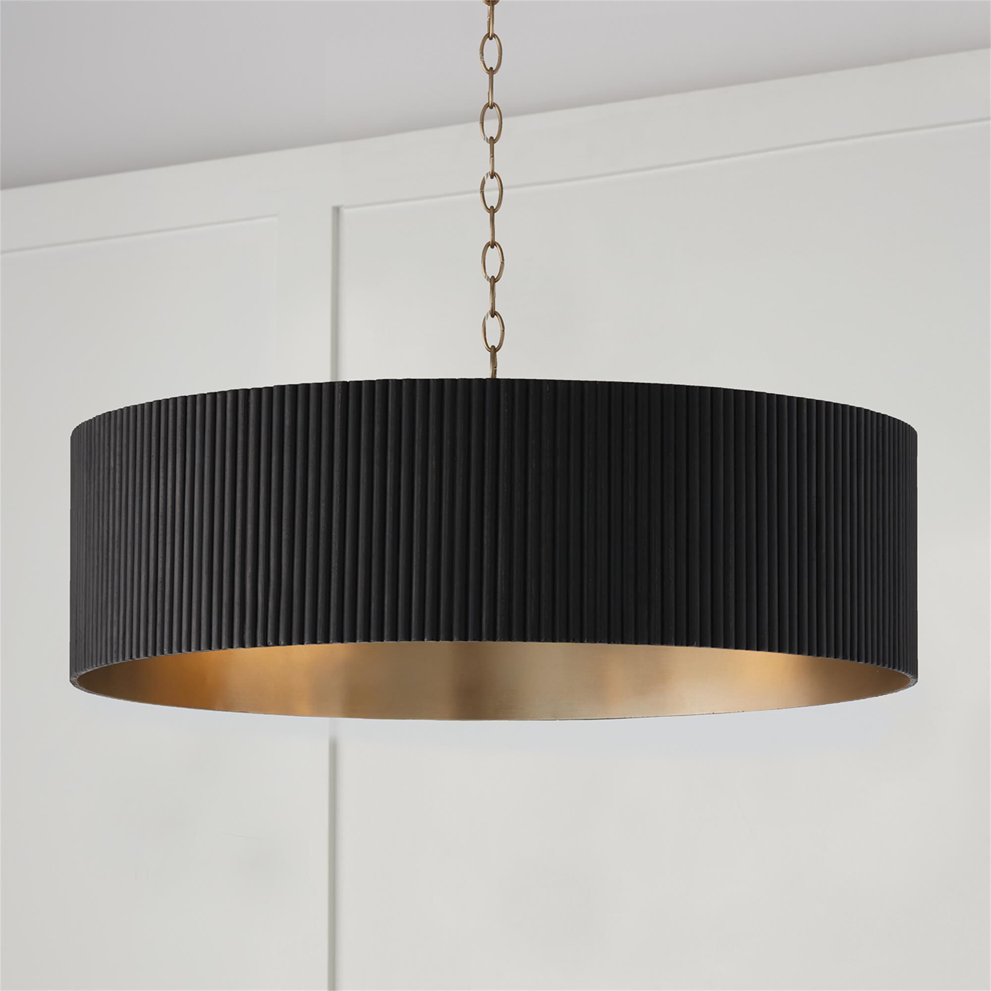 Shown in Black Stain And Matte Brass finish