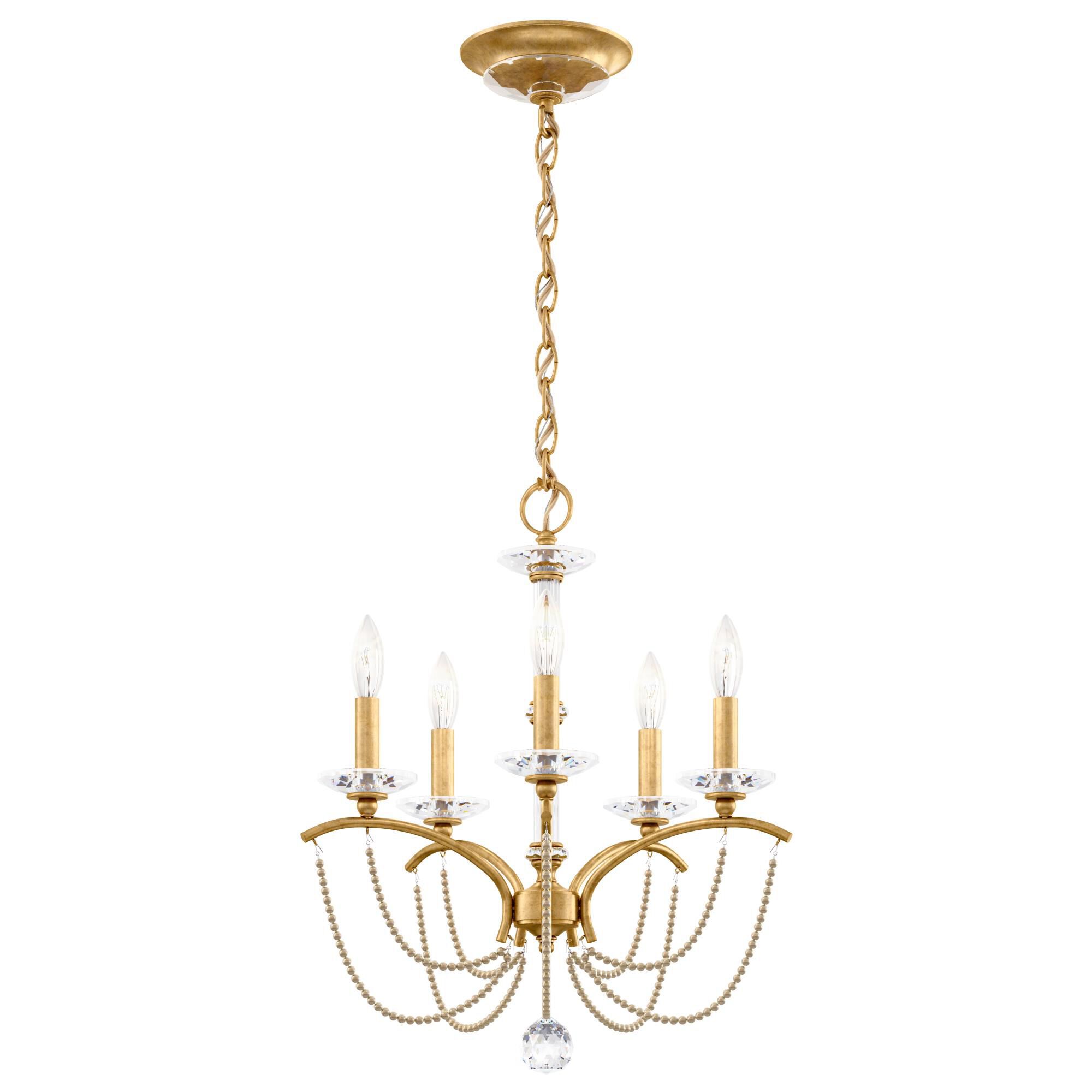 Shown in Heirloom Gold finish and Bronze Pearl crystal