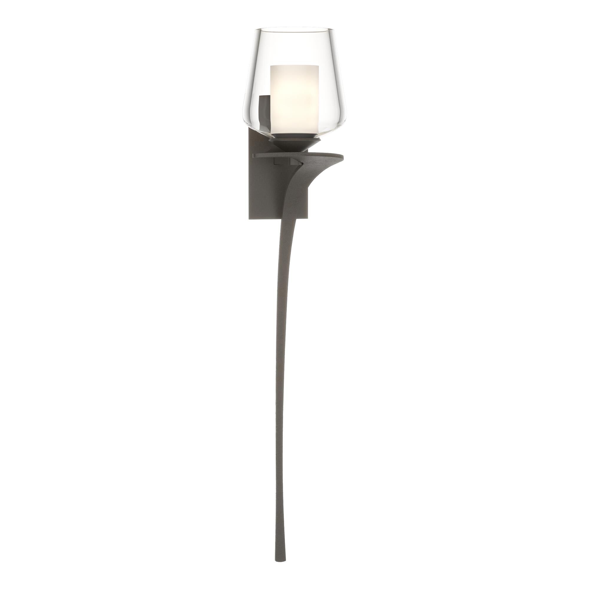 Shown in Dark Smoke finish and Opal and Clear glass and Orientation: Right accent