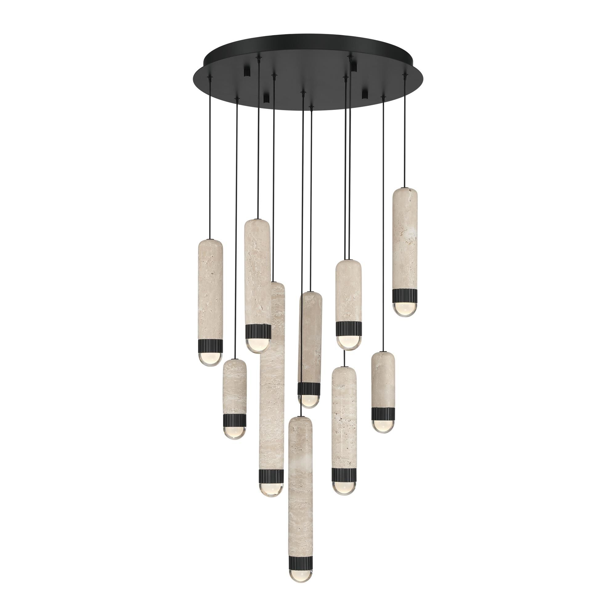 Shown in Matte Black finish and Travertine shade