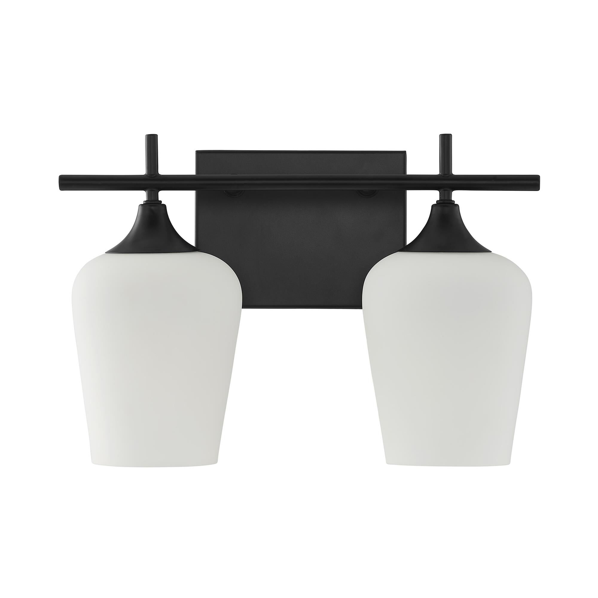 Shown in Matte Black finish and White Opal glass