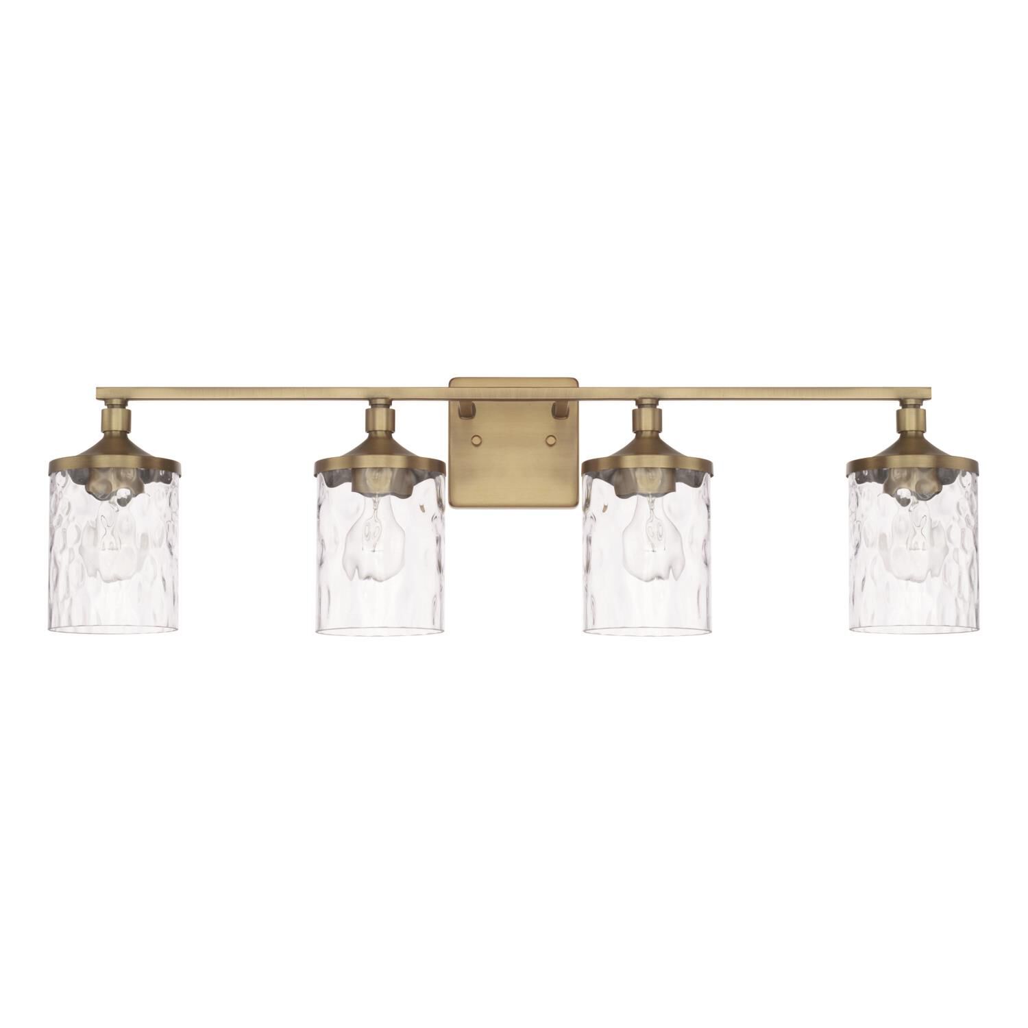 Shown in Aged Brass finish and Clear Water glass