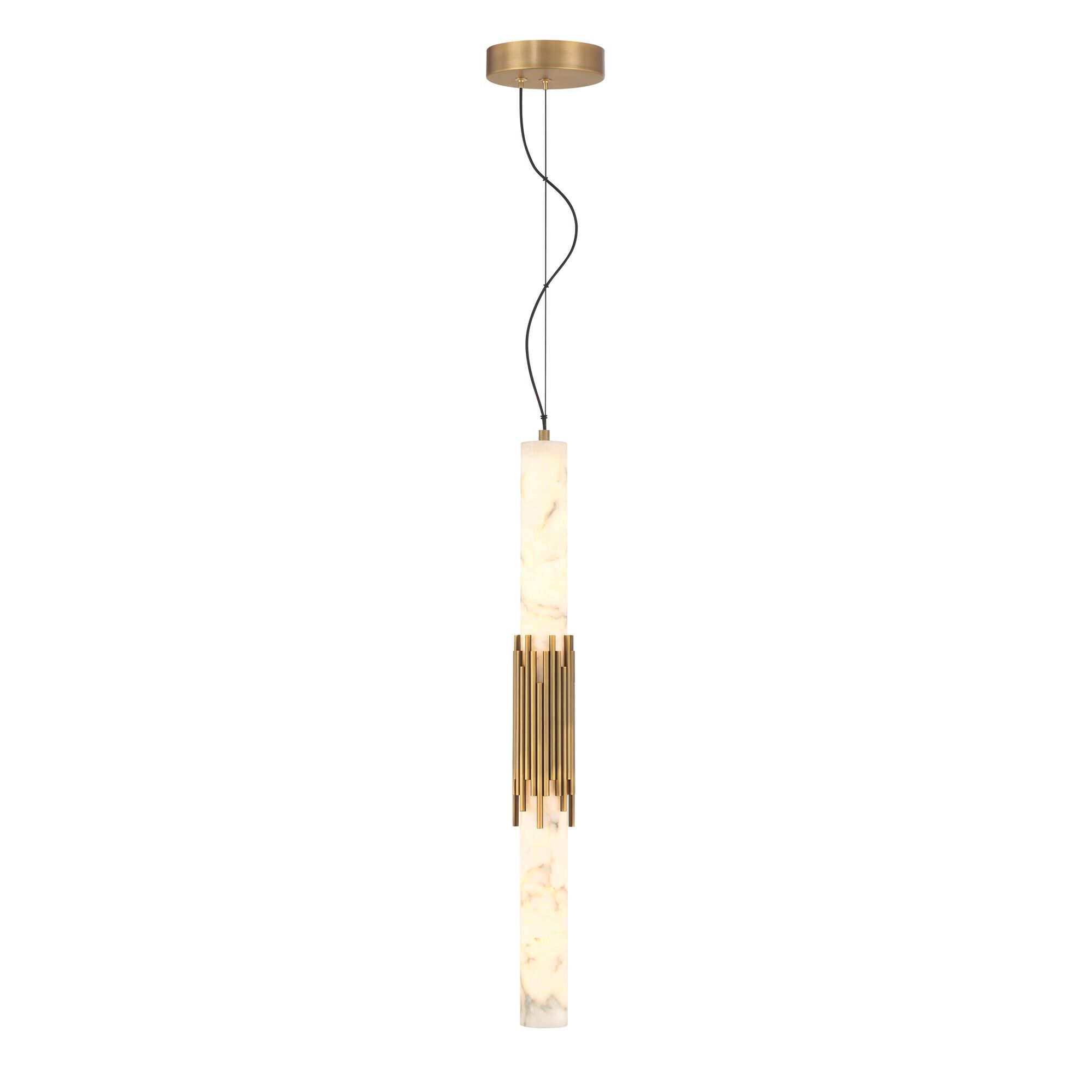 Shown in Antique Brass finish and Alabaster glass