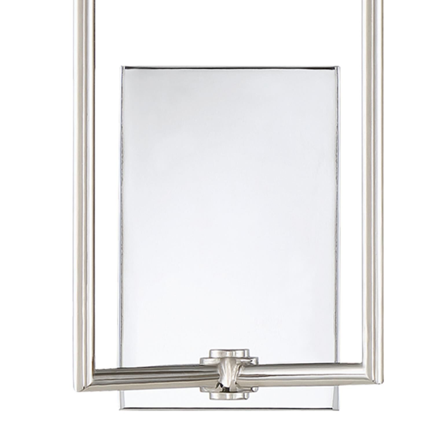 Shown in Polished Chrome finish and White Silk glass and White Silk shade