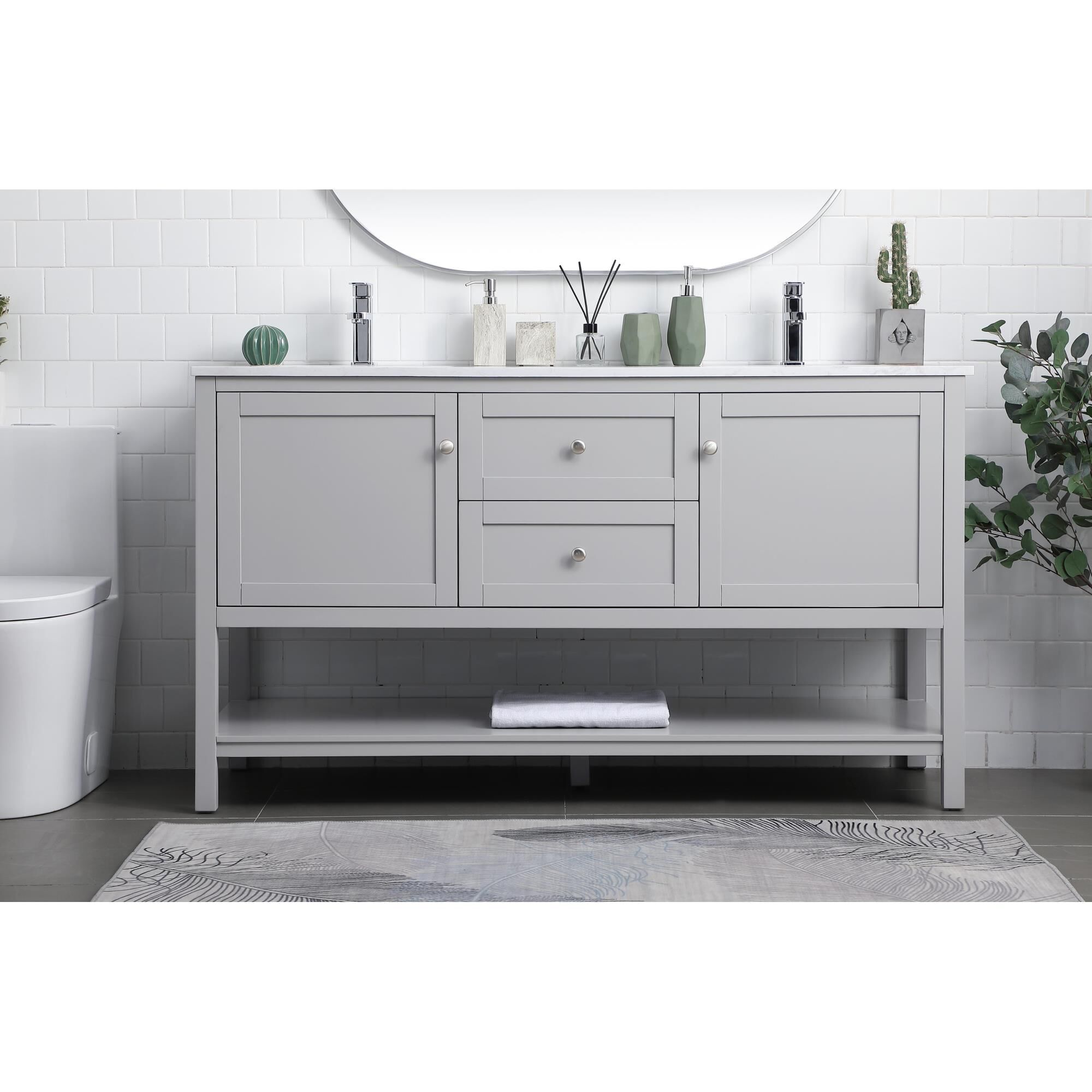Heath 60 Inch Bath Vanity by Elegant Decor