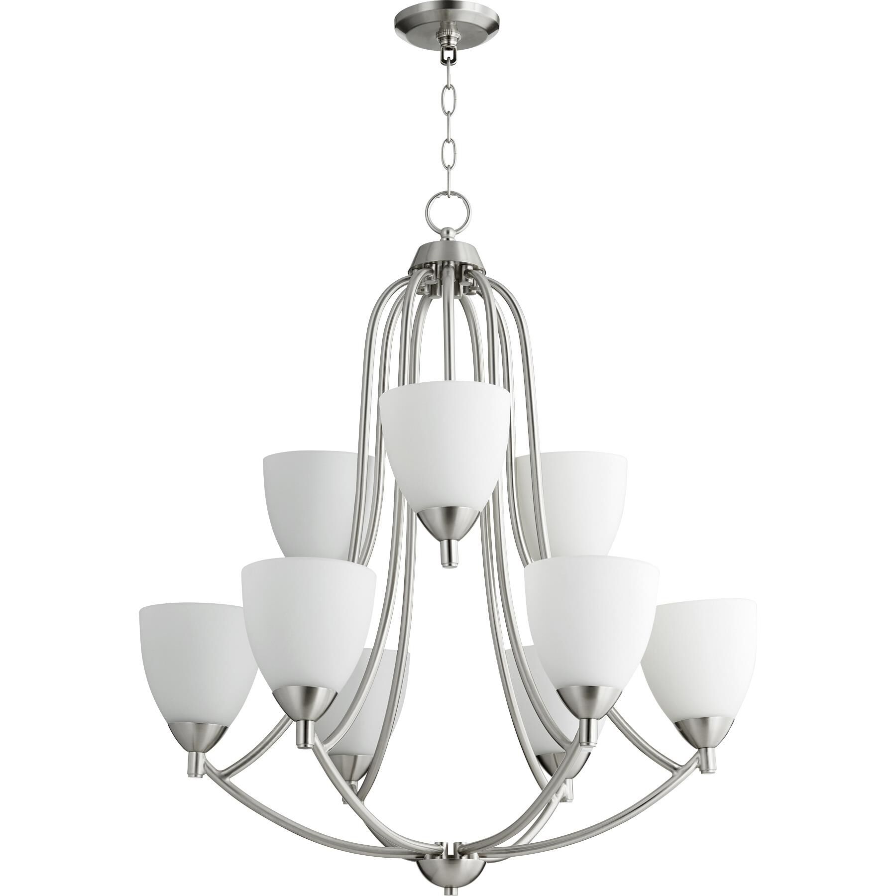 Shown in Satin Nickel finish and Satin Opal shade