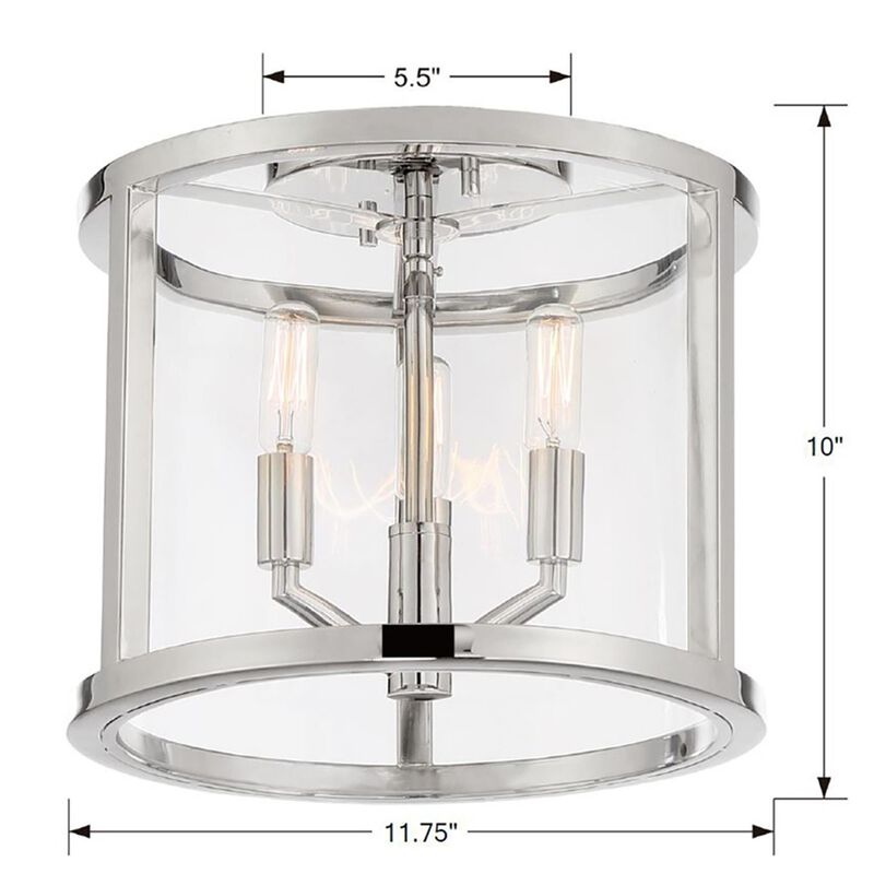 Libby Langdon Devon 11 Inch 3 Light Semi Flush Mount by Crystorama