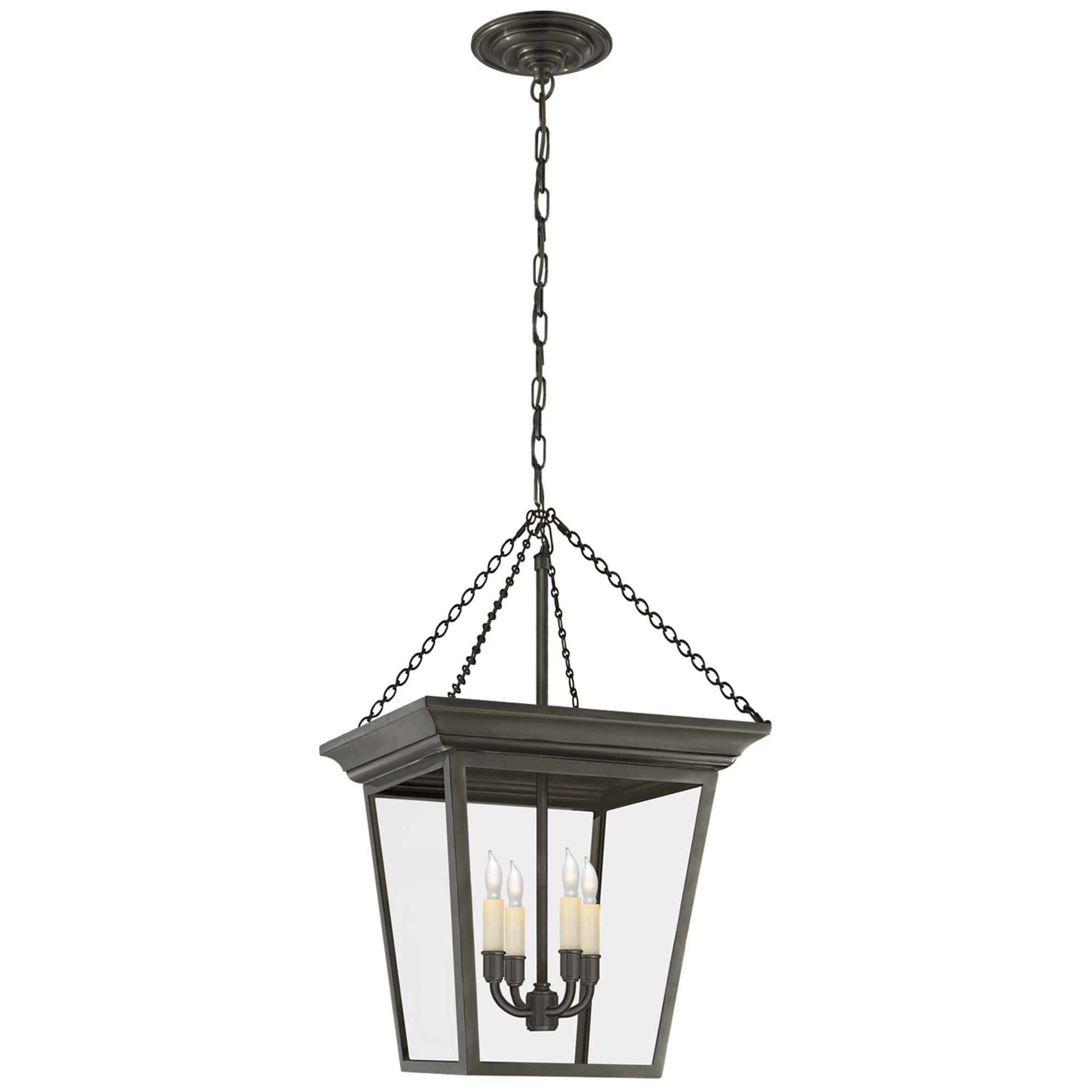 Shown in Bronze finish and Clear glass
