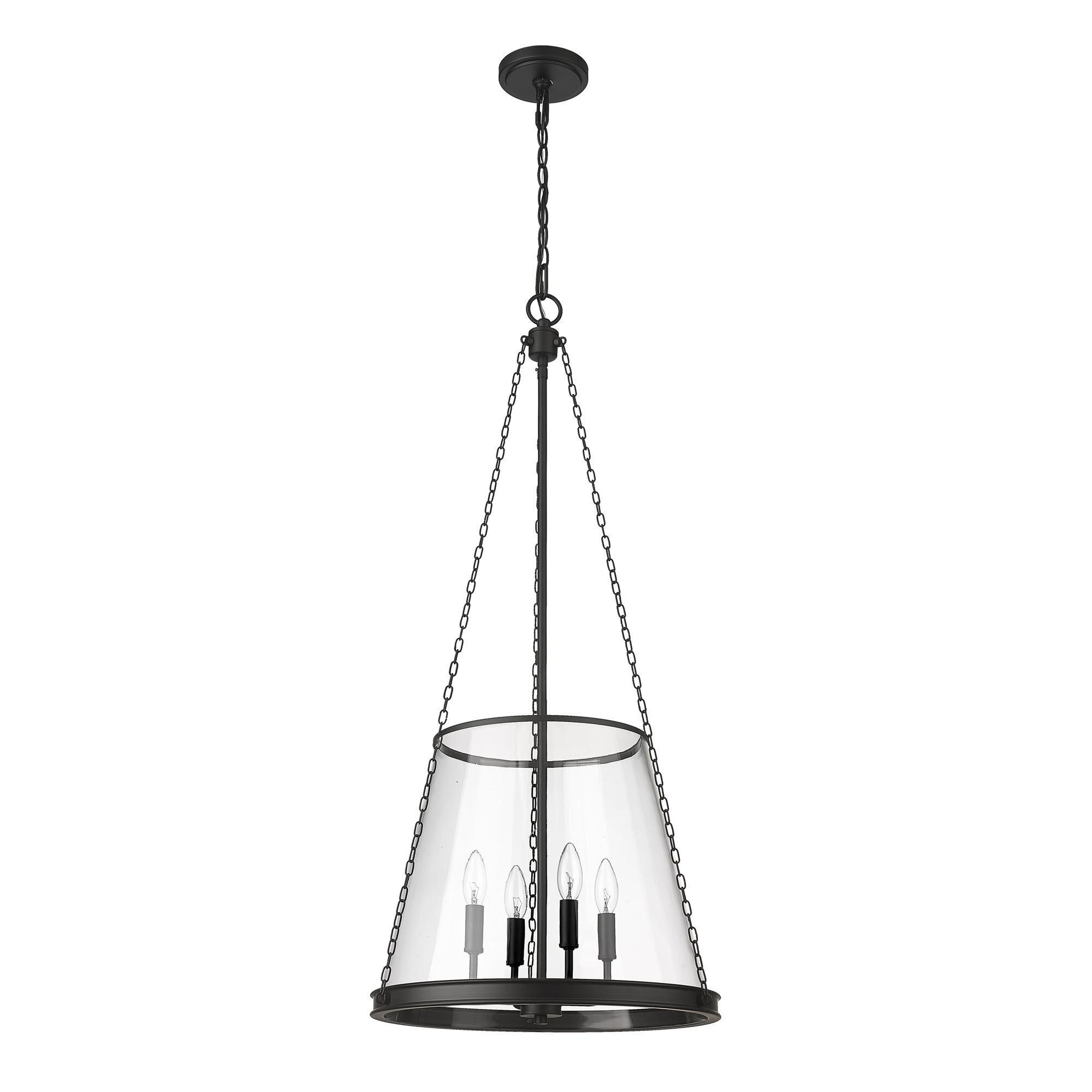 Shown in Matte Black finish and Clear glass