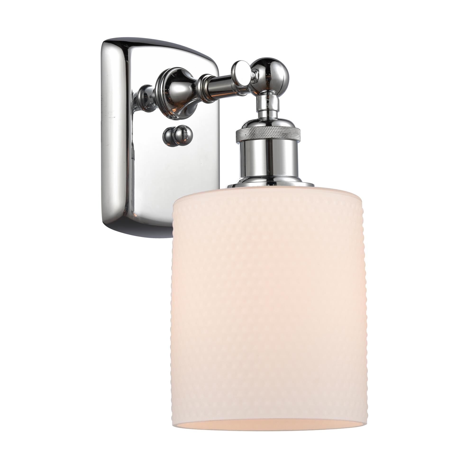 Shown in Polished Chrome finish and Matte White - Drum glass