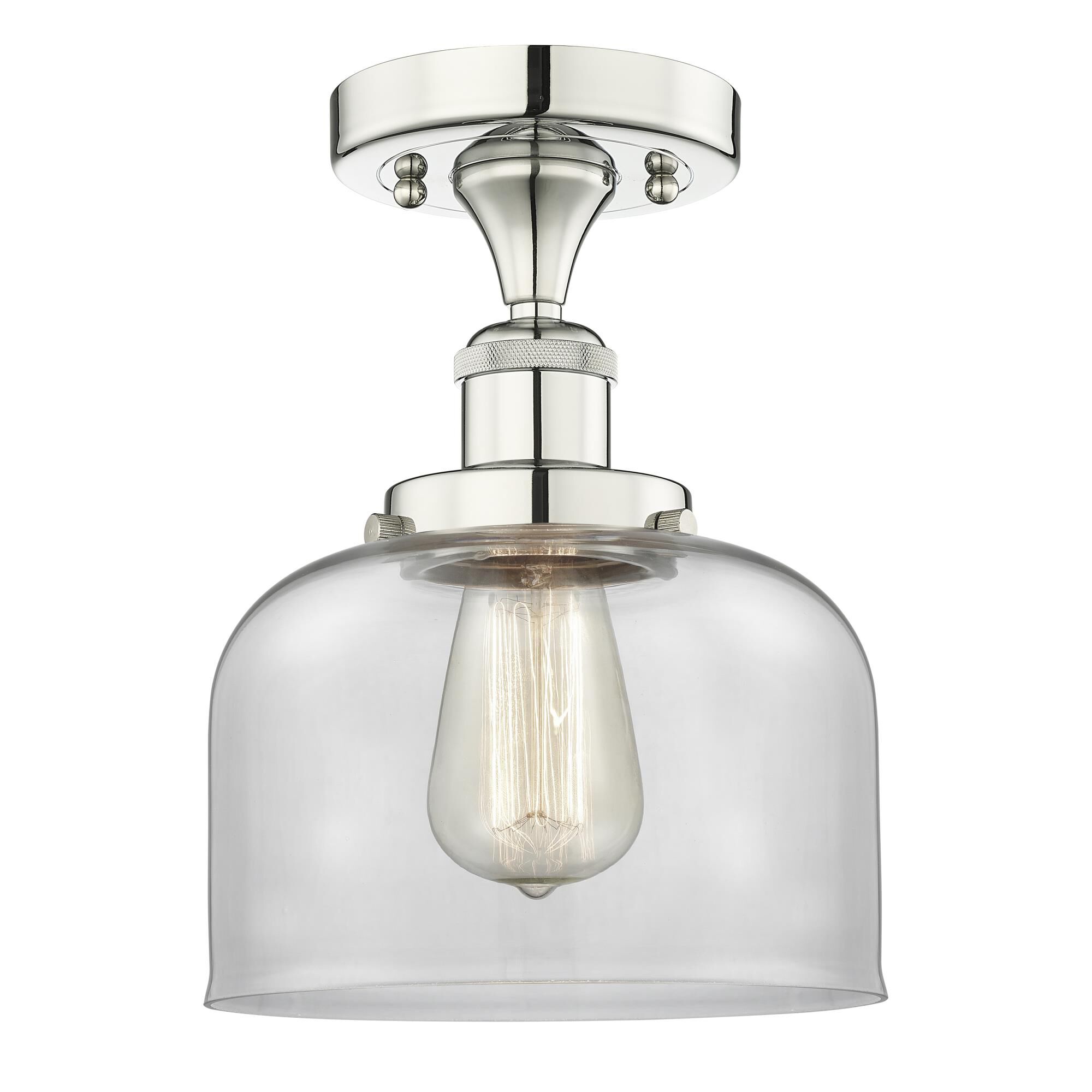 Shown in Polished Nickel finish and Clear glass