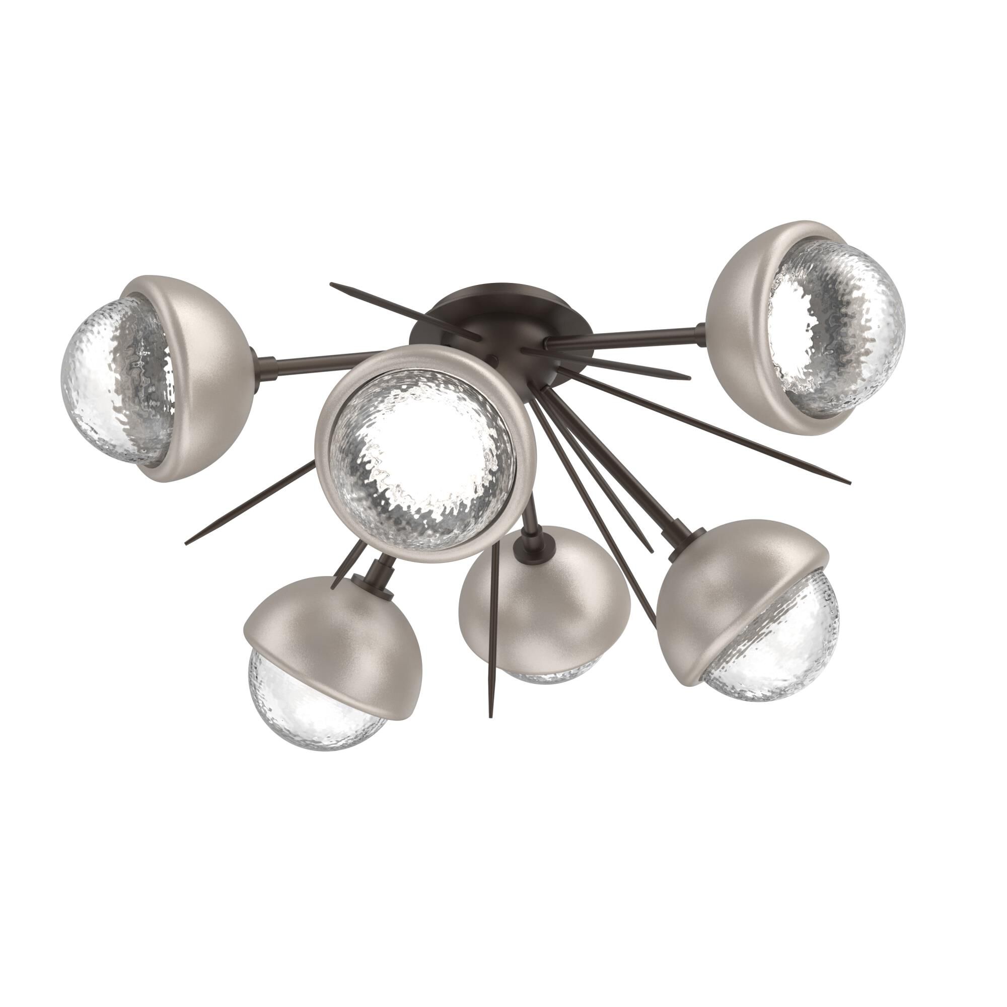 Shown in Flat Bronze finish and Clear glass and Beige Silver accent