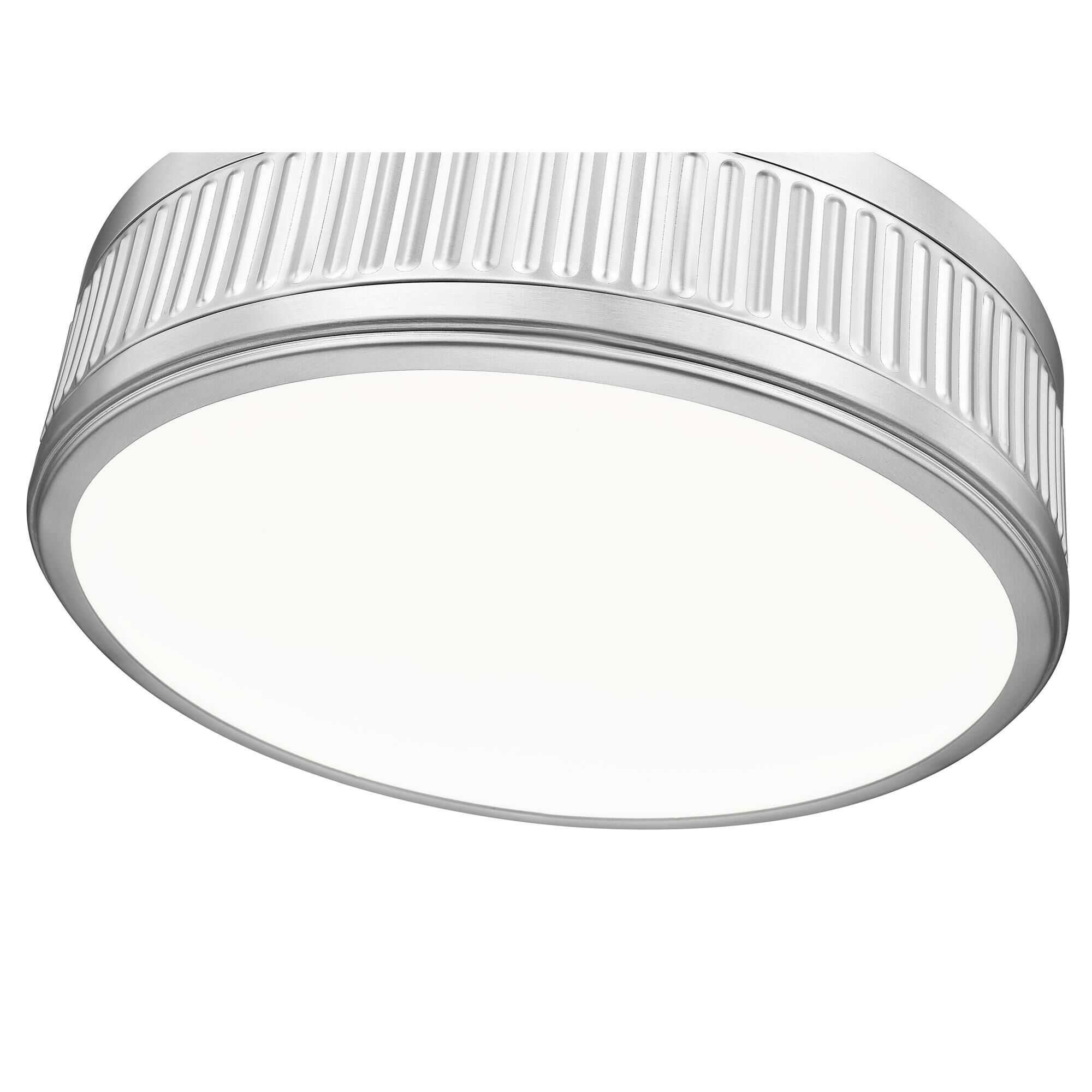 Shown in Satin Nickel finish and White glass